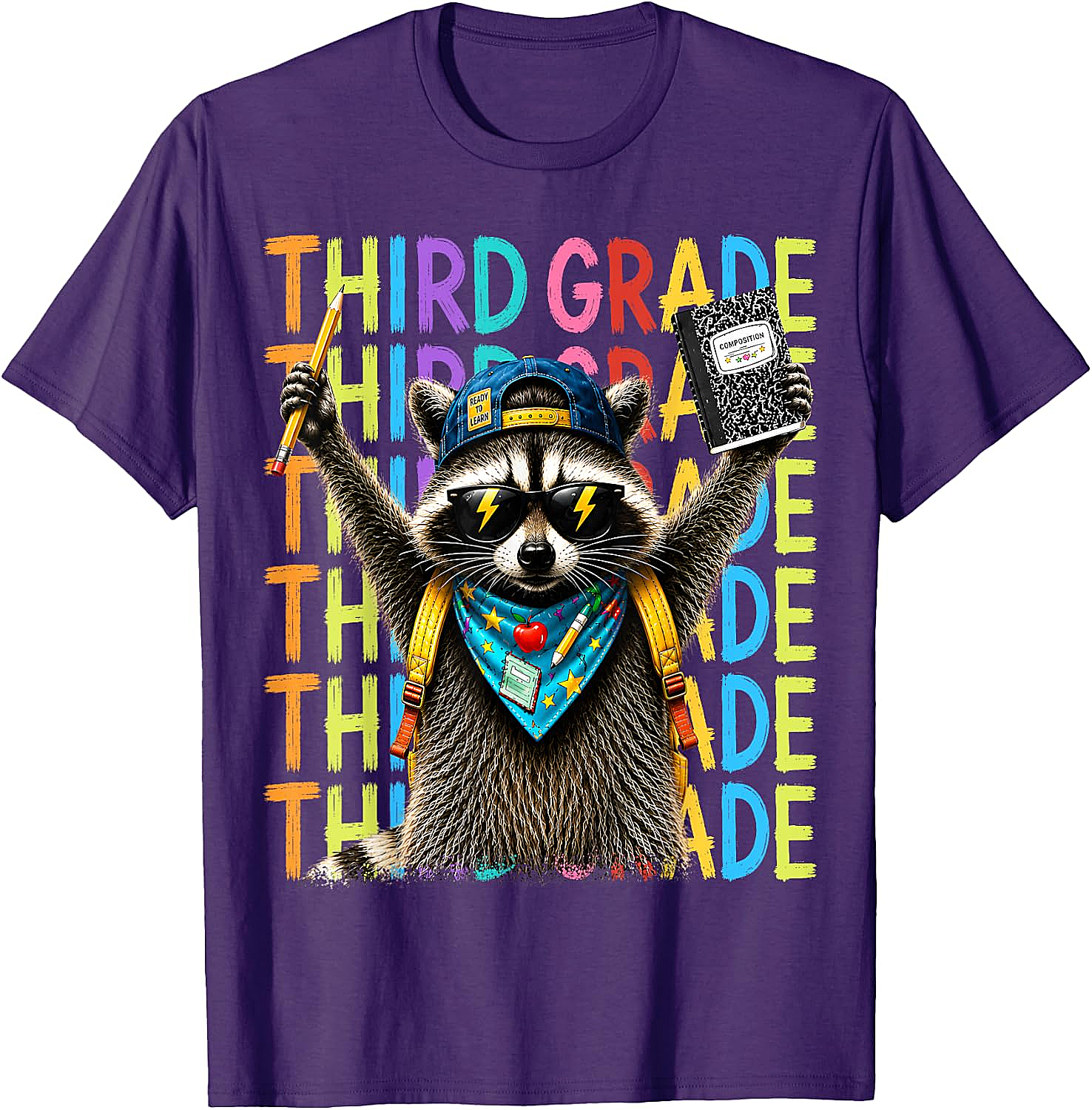  3rd Grade Raccoon Back to School T-Shirt - Funny Kids Tee