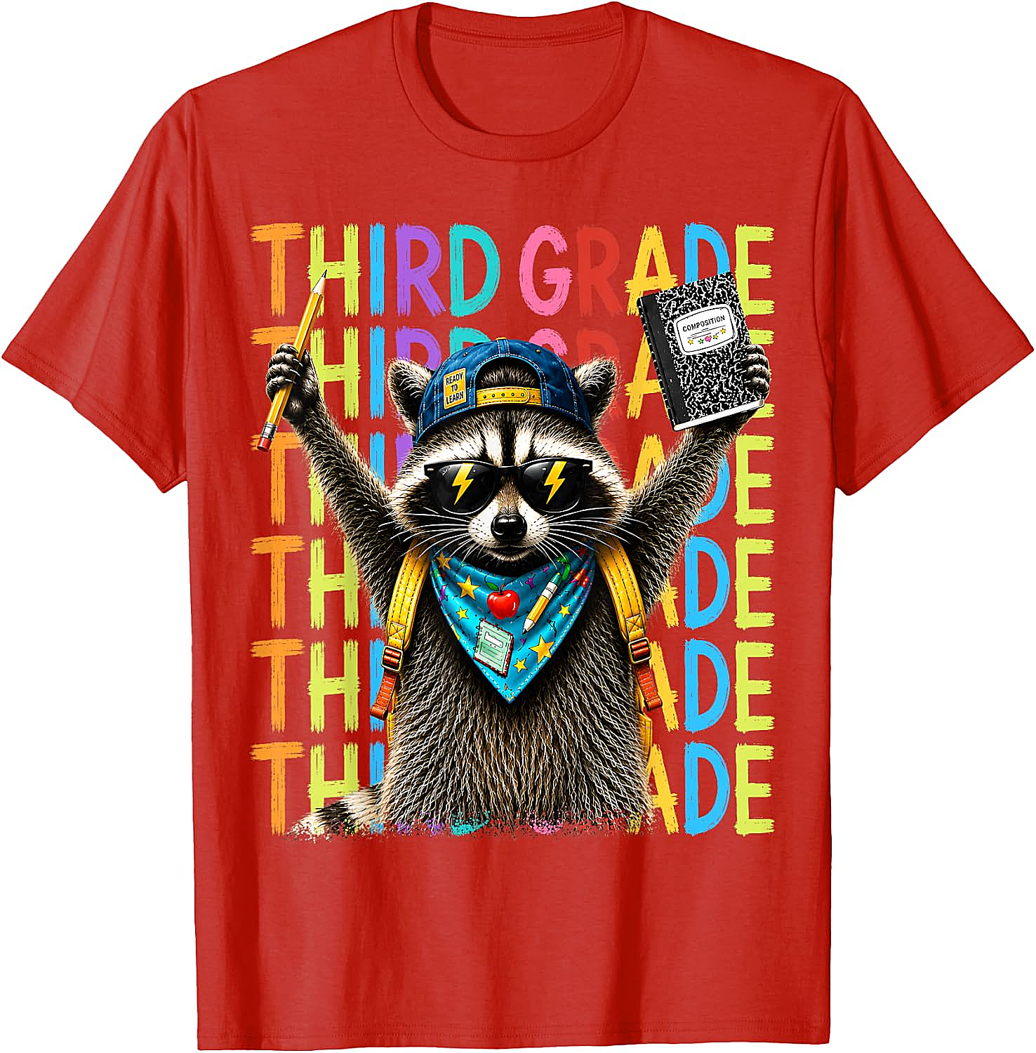  3rd Grade Raccoon Back to School T-Shirt - Funny Kids Tee