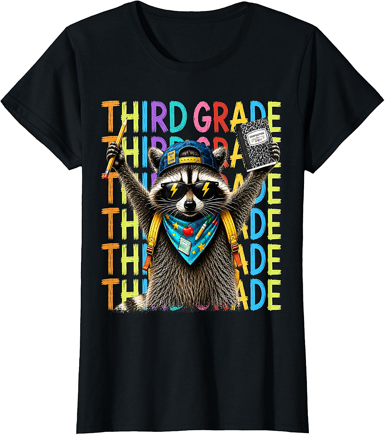  3rd Grade Raccoon Back to School T-Shirt - Funny Kids Tee
