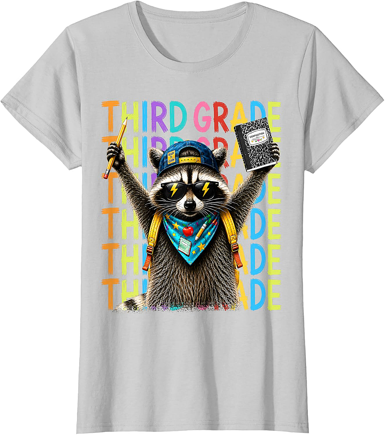  3rd Grade Raccoon Back to School T-Shirt - Funny Kids Tee