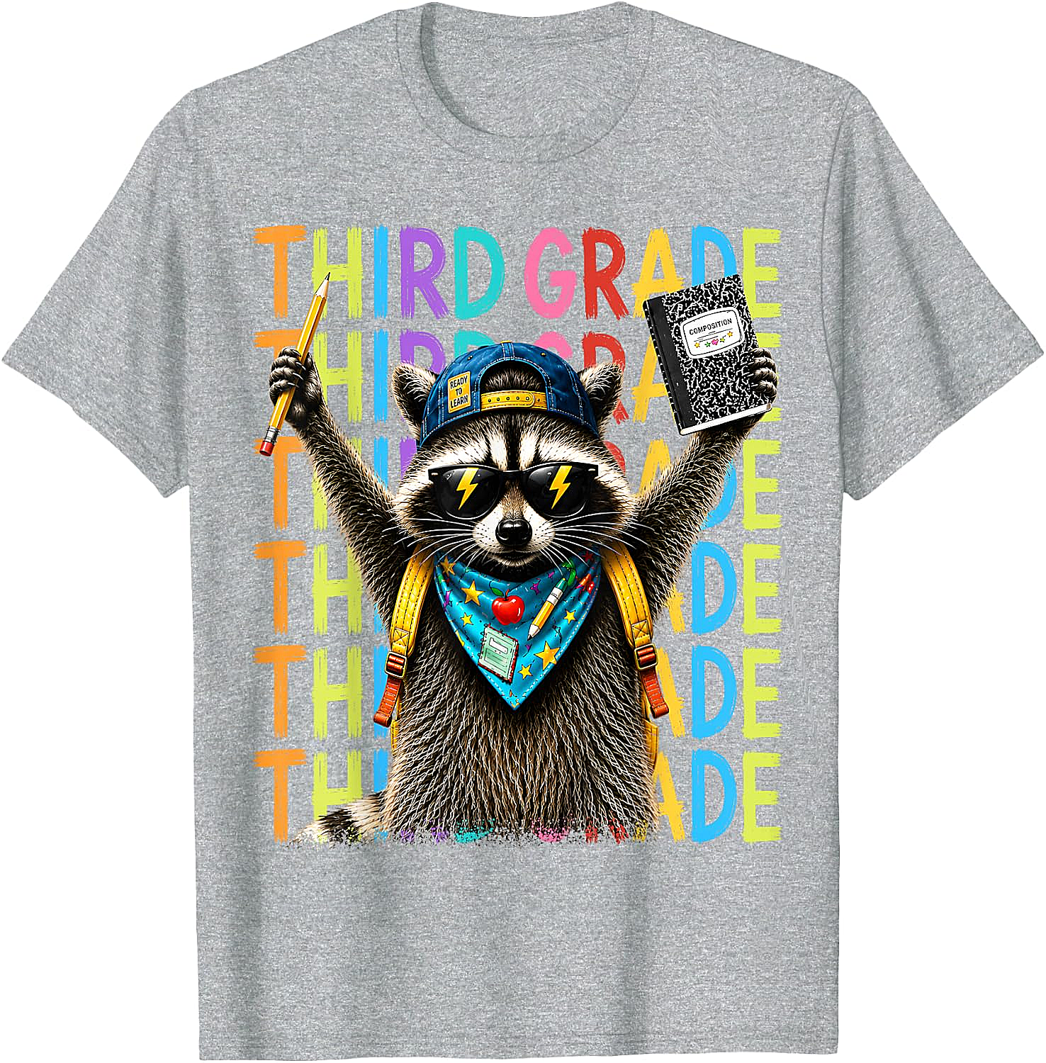  3rd Grade Raccoon Back to School T-Shirt - Funny Kids Tee