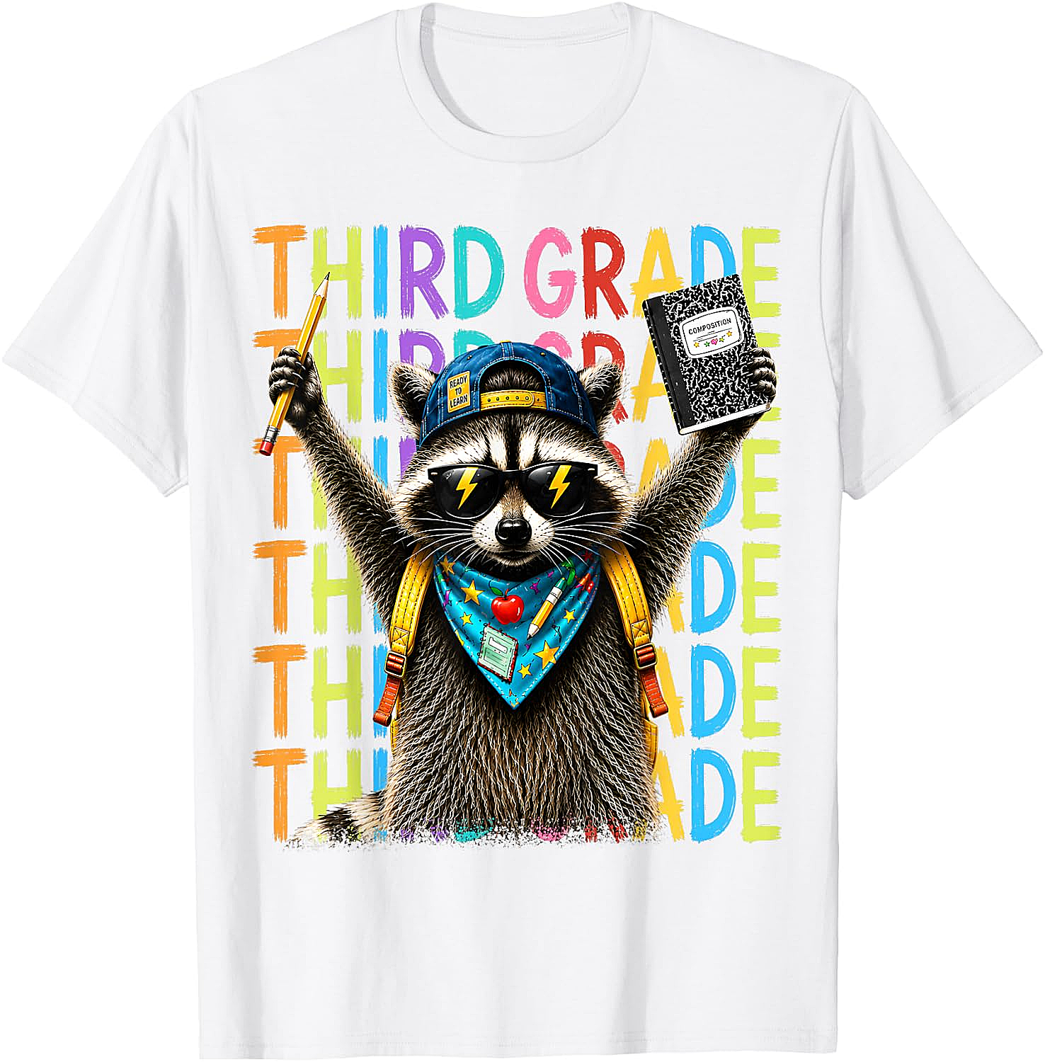  3rd Grade Raccoon Back to School T-Shirt - Funny Kids Tee