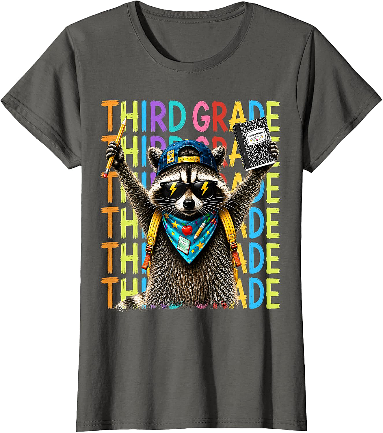  3rd Grade Raccoon Back to School T-Shirt - Funny Kids Tee
