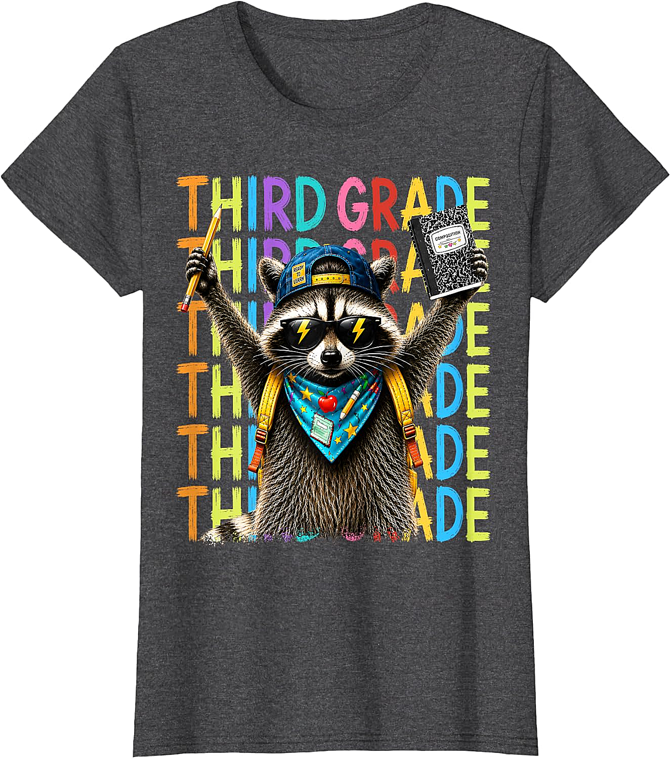  3rd Grade Raccoon Back to School T-Shirt - Funny Kids Tee