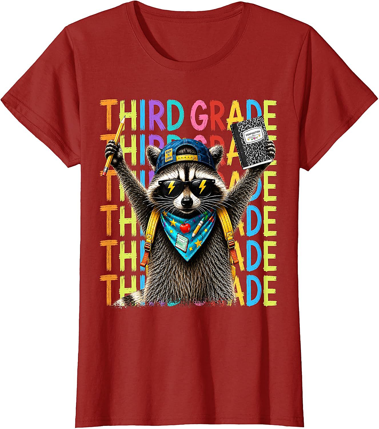  3rd Grade Raccoon Back to School T-Shirt - Funny Kids Tee