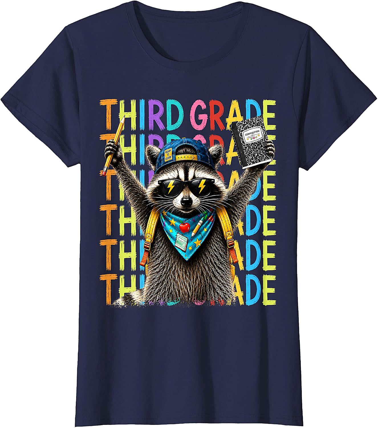  3rd Grade Raccoon Back to School T-Shirt - Funny Kids Tee