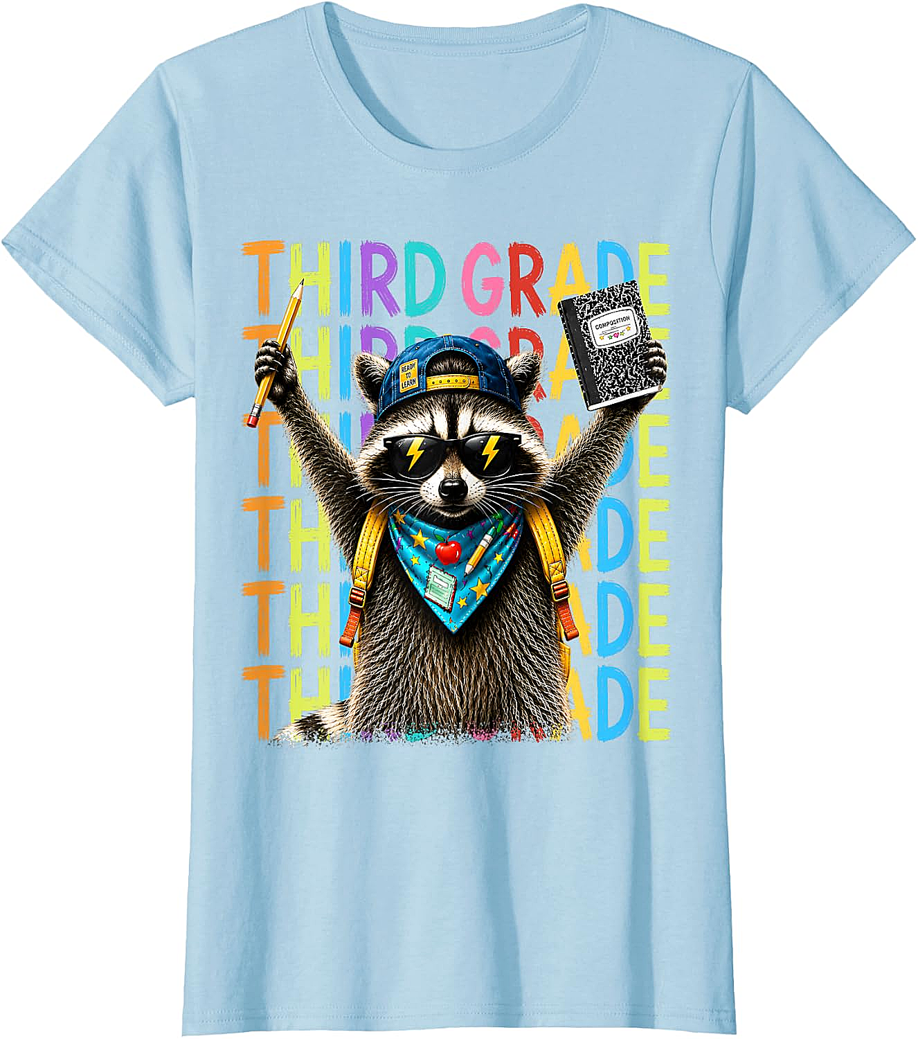  3rd Grade Raccoon Back to School T-Shirt - Funny Kids Tee