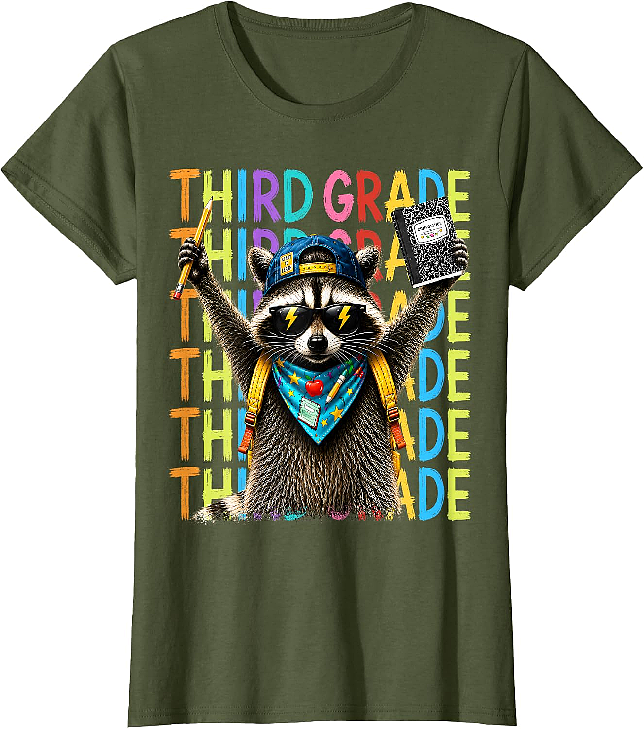  3rd Grade Raccoon Back to School T-Shirt - Funny Kids Tee