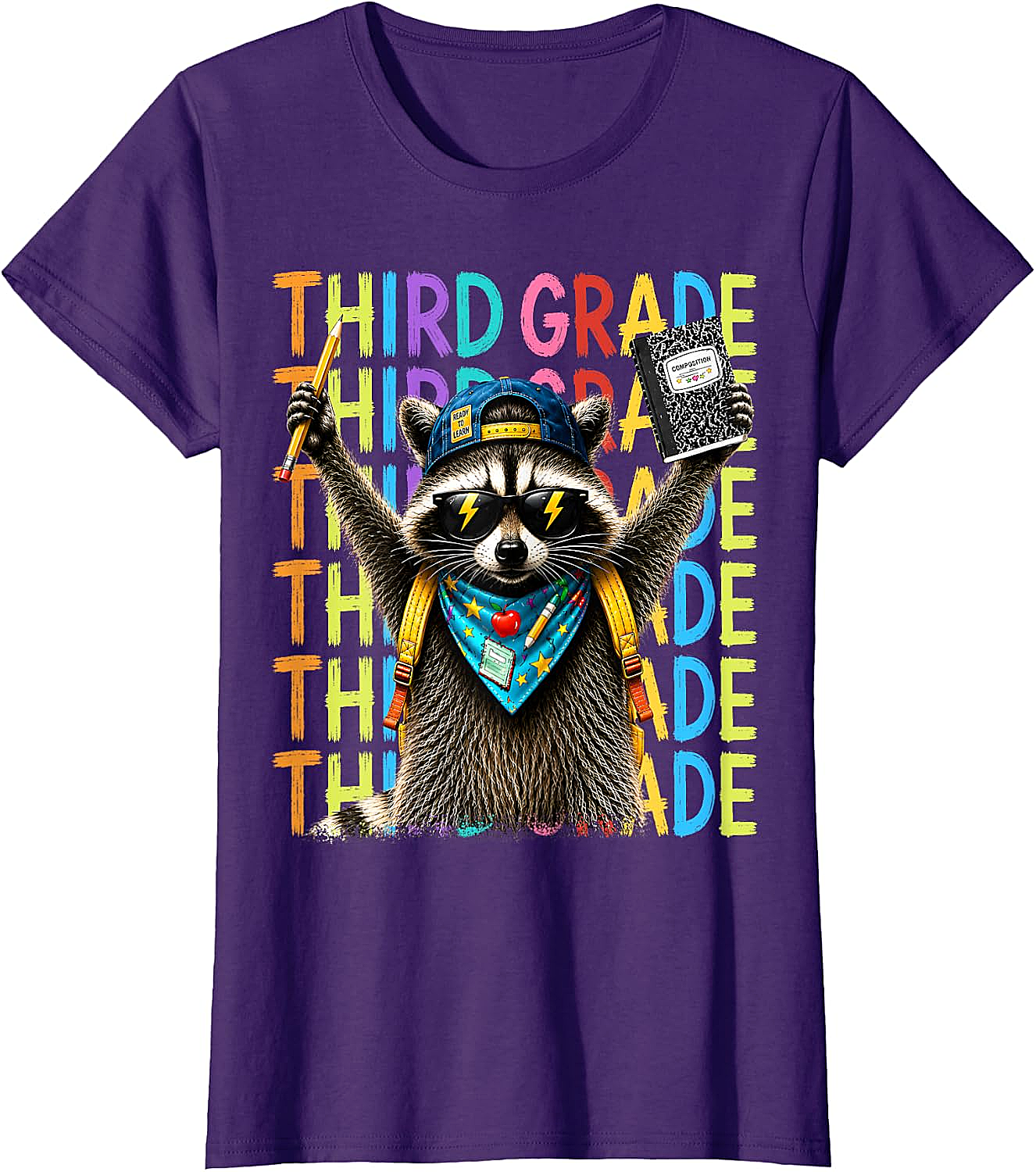  3rd Grade Raccoon Back to School T-Shirt - Funny Kids Tee