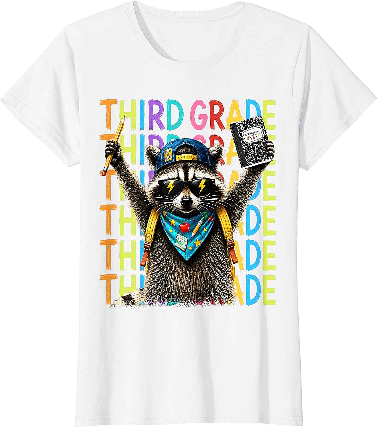  3rd Grade Raccoon Back to School T-Shirt - Funny Kids Tee