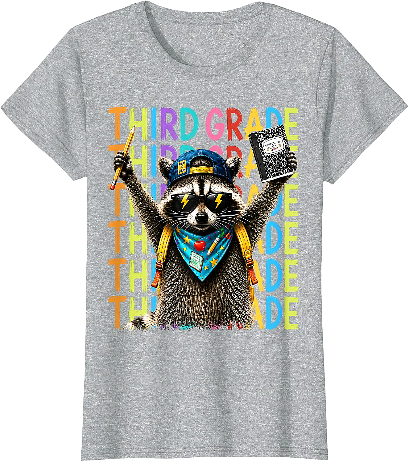  3rd Grade Raccoon Back to School T-Shirt - Funny Kids Tee