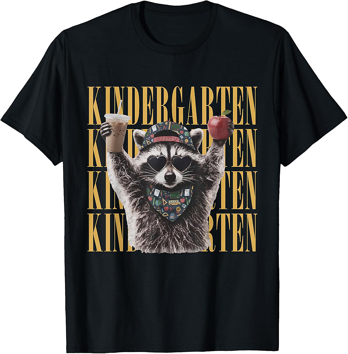Funny Raccoon Teacher T-Shirt | Kindergarten Back to School