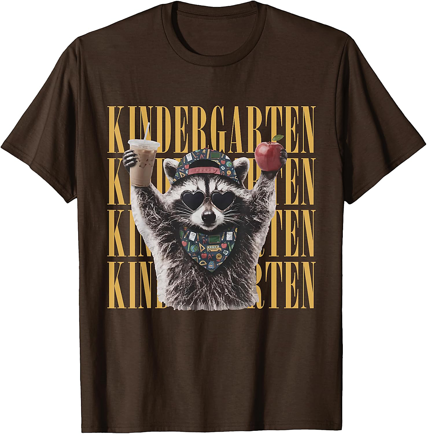 Funny Raccoon Teacher T-Shirt | Kindergarten Back to School