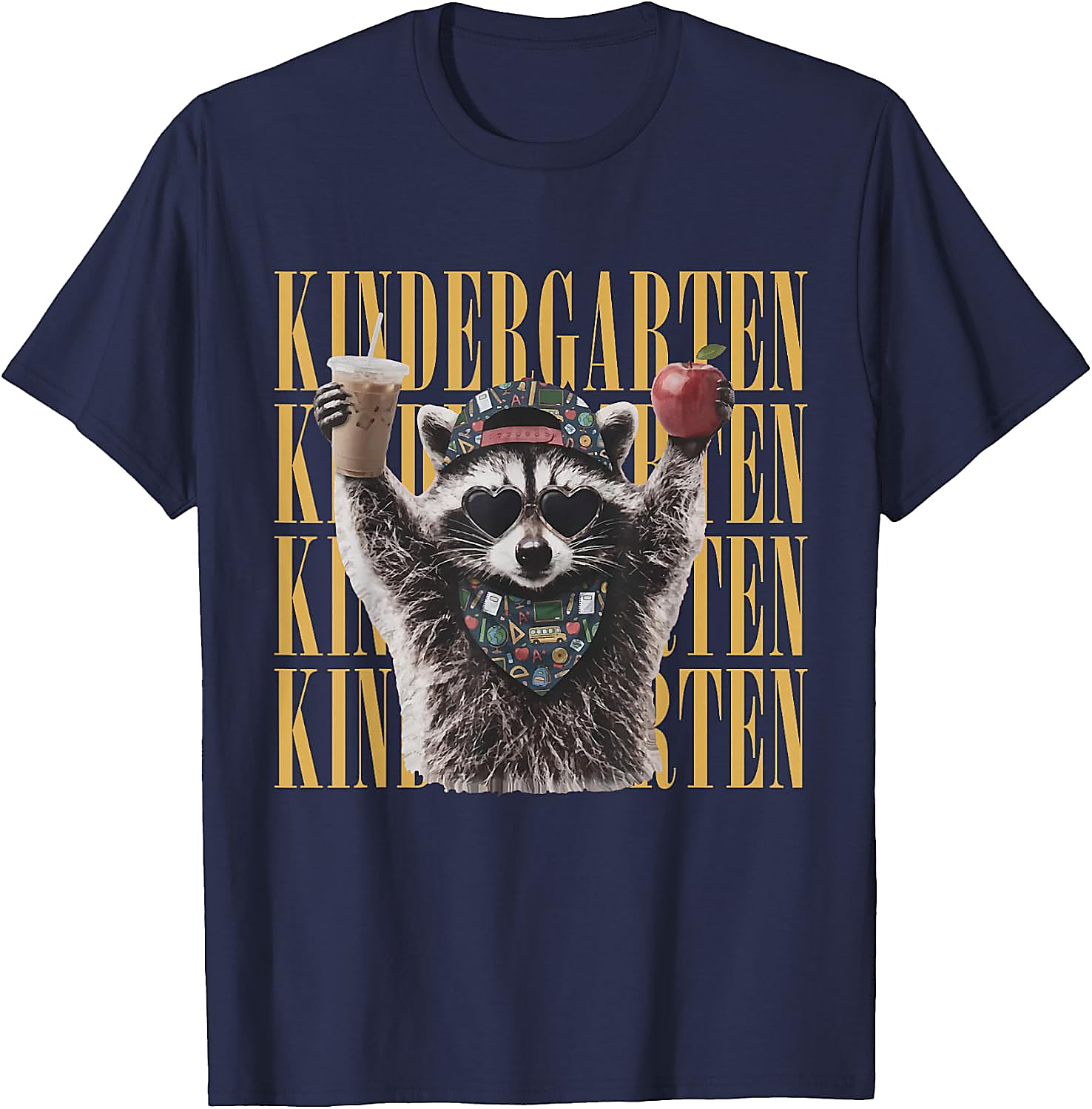 Funny Raccoon Teacher T-Shirt | Kindergarten Back to School