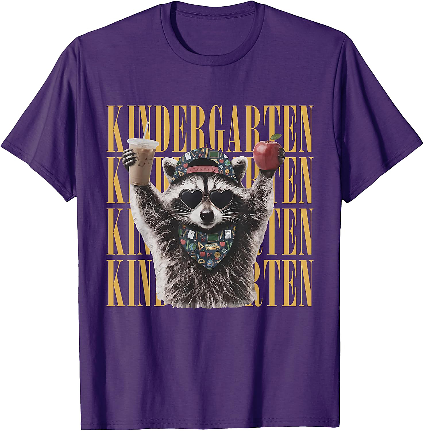 Funny Raccoon Teacher T-Shirt | Kindergarten Back to School