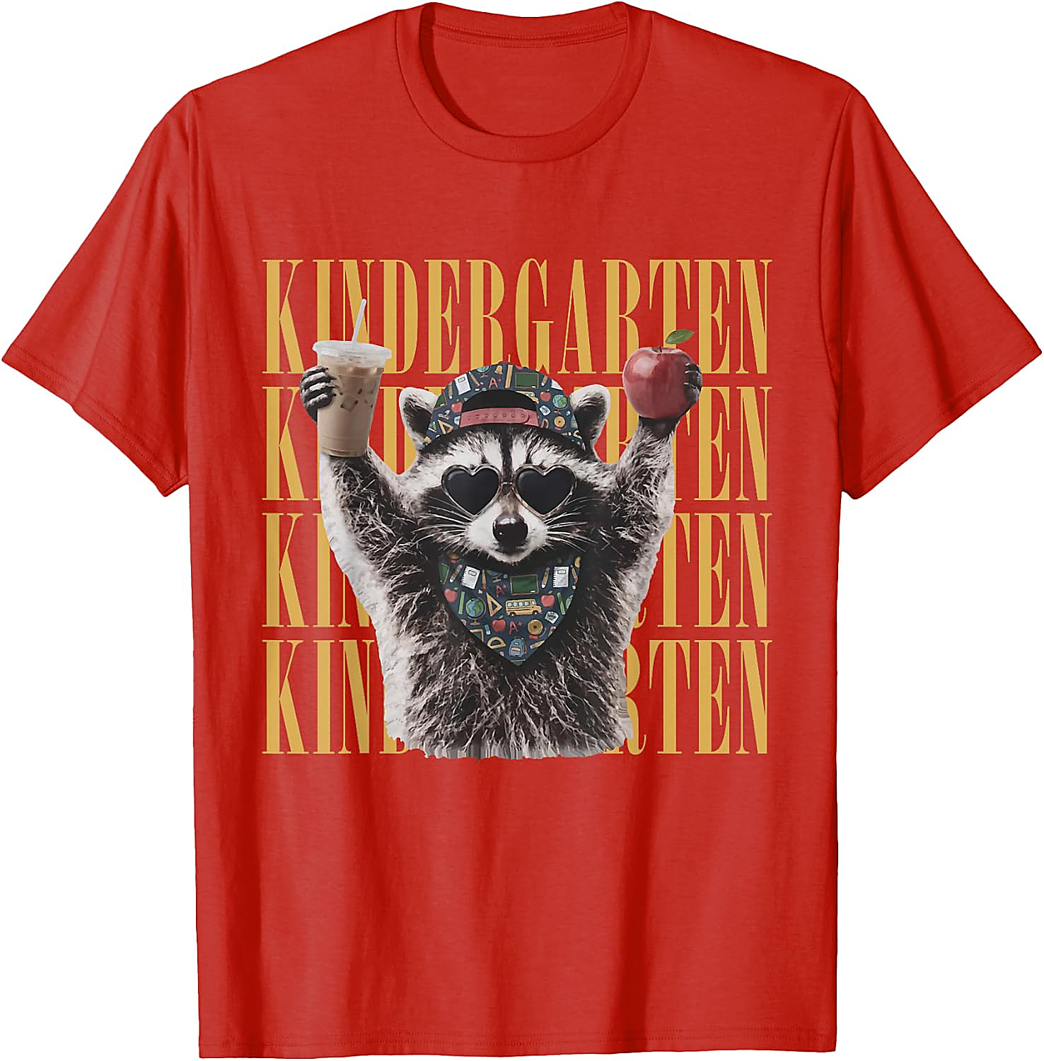 Funny Raccoon Teacher T-Shirt | Kindergarten Back to School