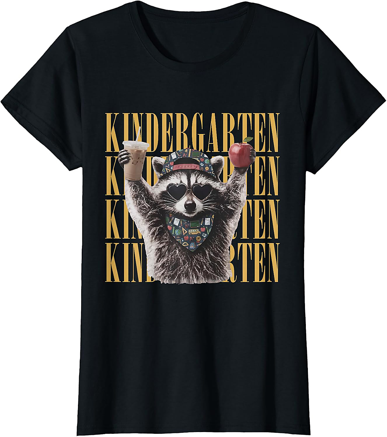 Funny Raccoon Teacher T-Shirt | Kindergarten Back to School