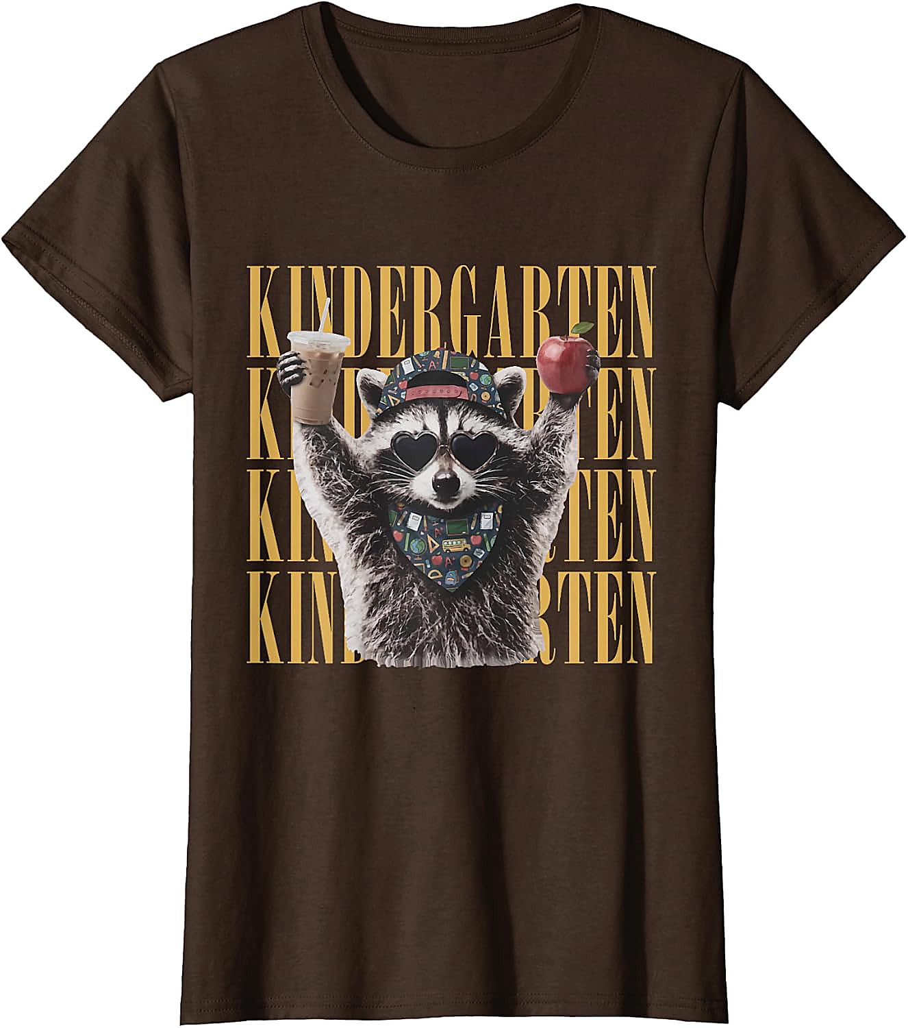 Funny Raccoon Teacher T-Shirt | Kindergarten Back to School