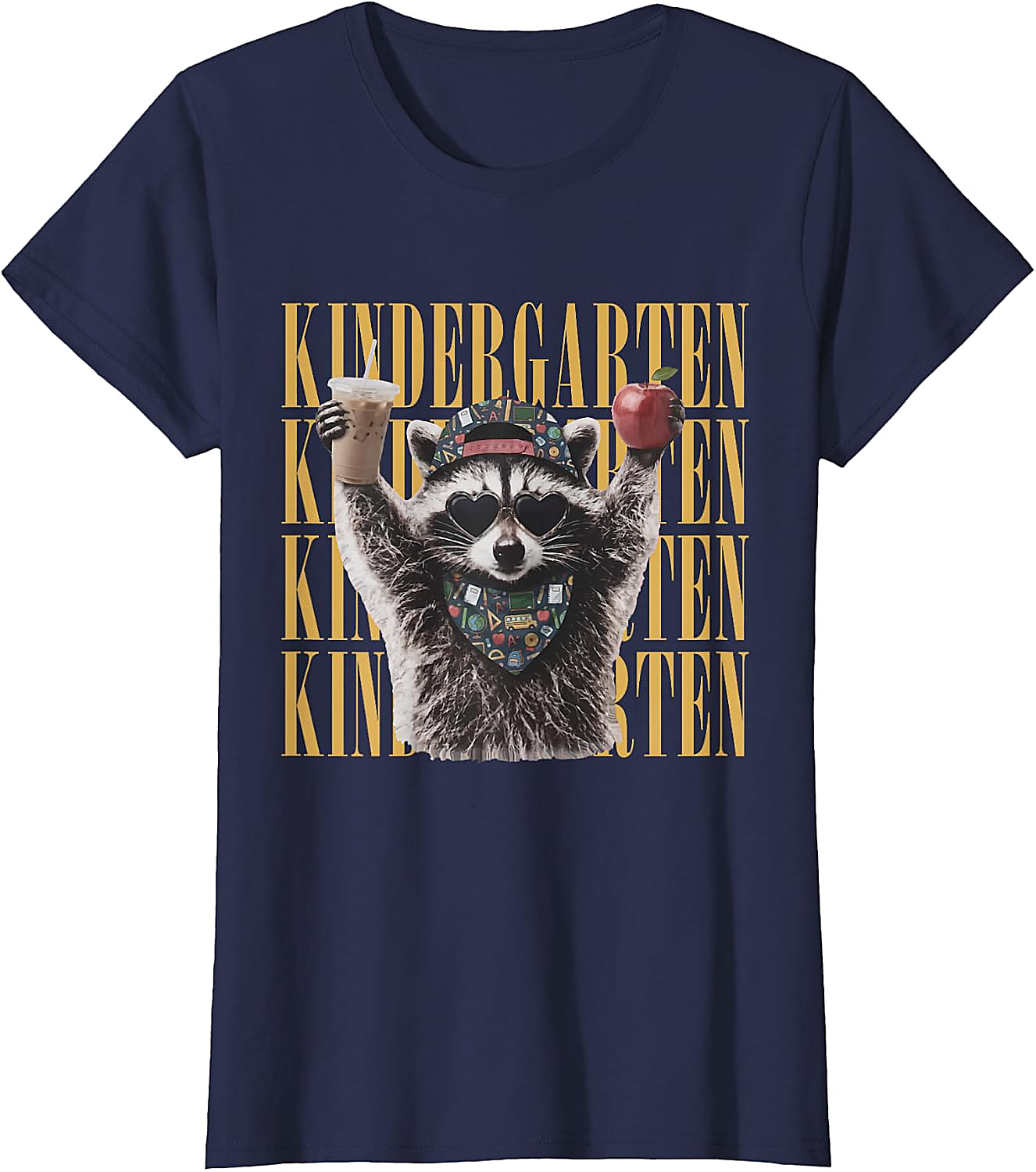 Funny Raccoon Teacher T-Shirt | Kindergarten Back to School