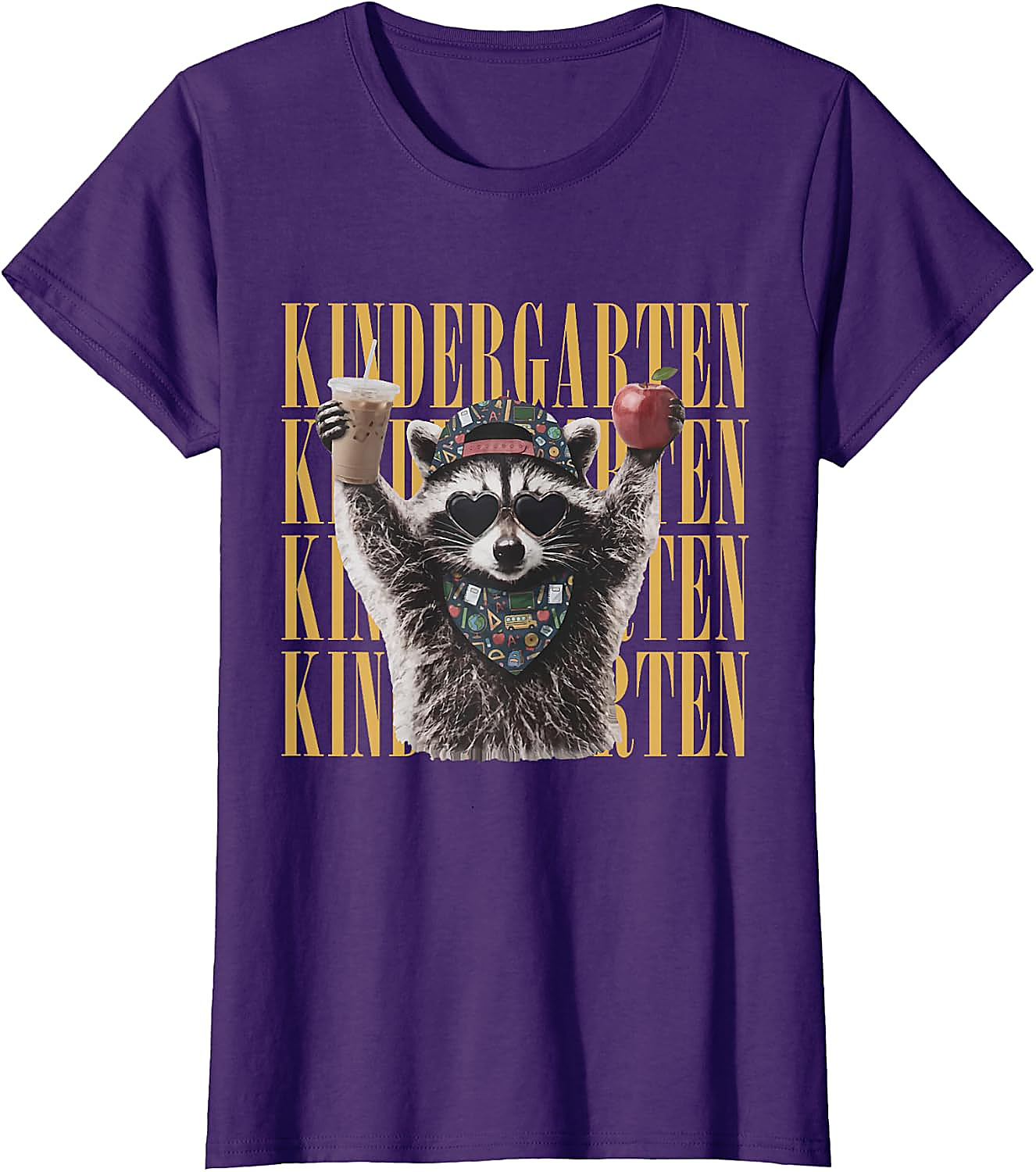 Funny Raccoon Teacher T-Shirt | Kindergarten Back to School