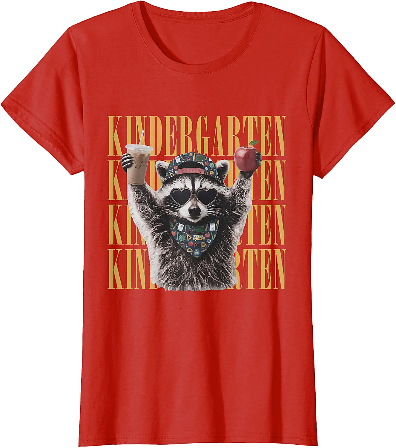 Funny Raccoon Teacher T-Shirt | Kindergarten Back to School