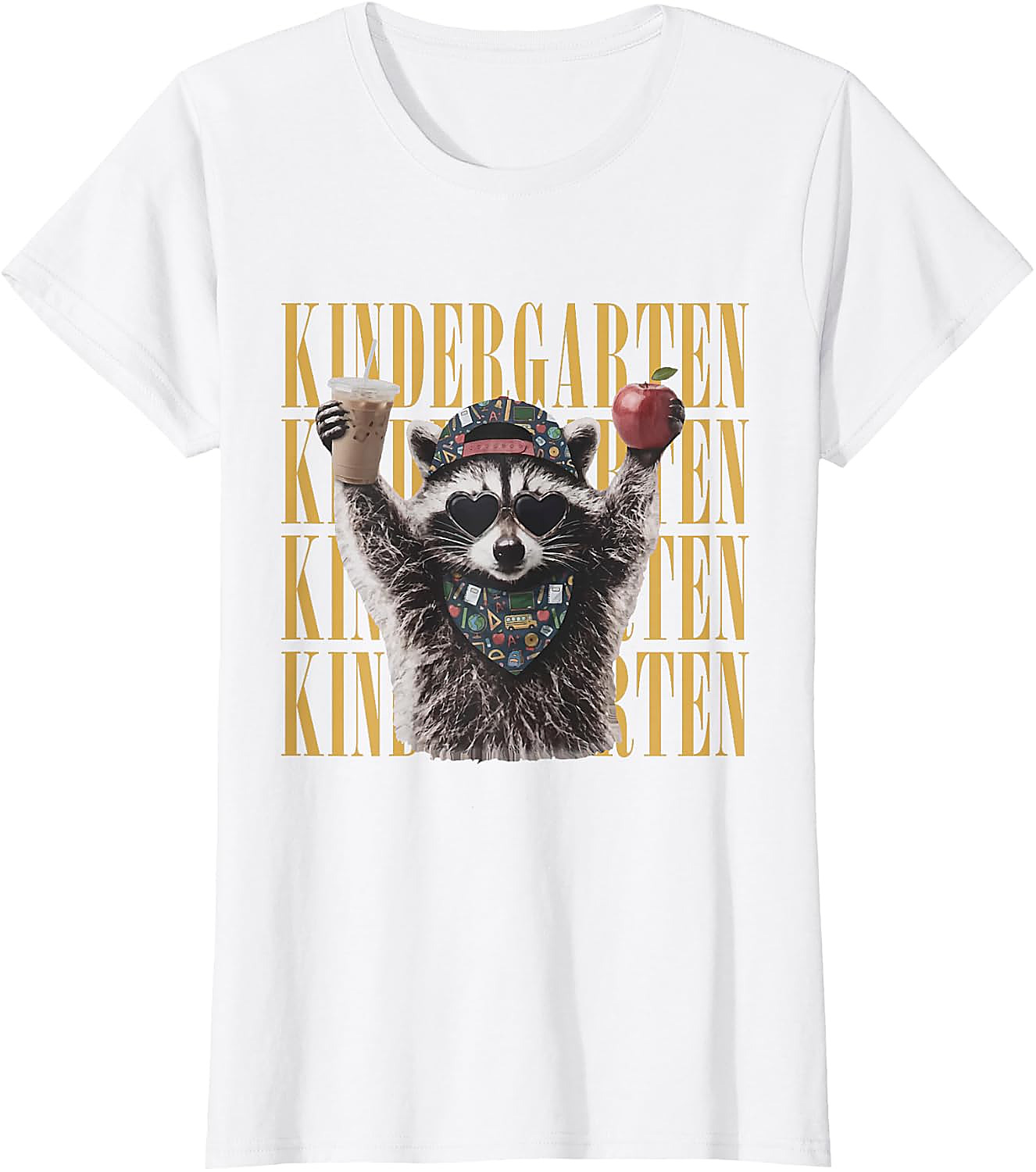 Funny Raccoon Teacher T-Shirt | Kindergarten Back to School