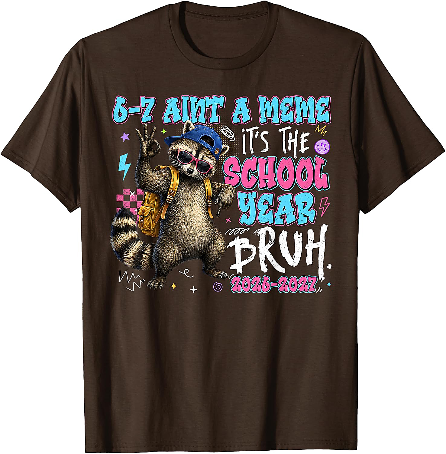 Funny Raccoon Back to School T-Shirt | School Year Bruh Tee