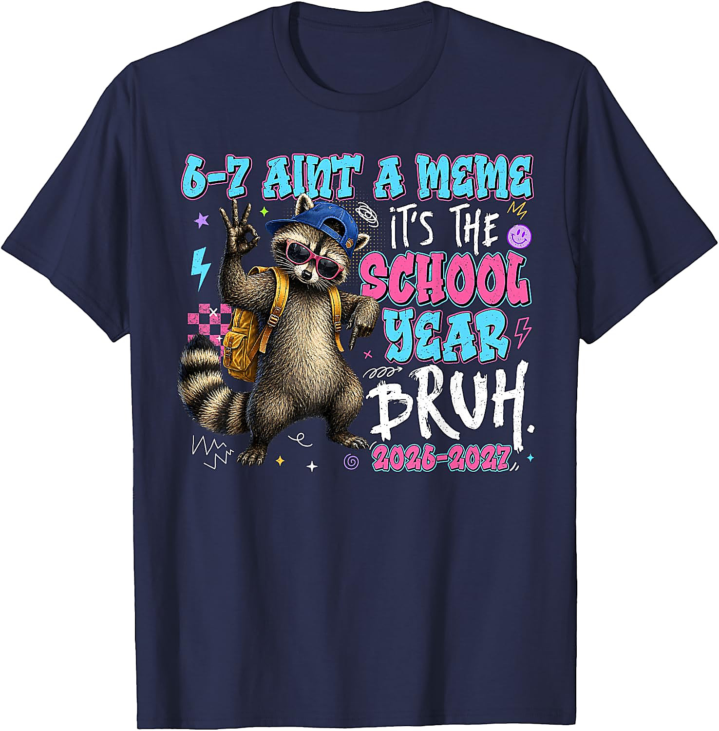 Funny Raccoon Back to School T-Shirt | School Year Bruh Tee