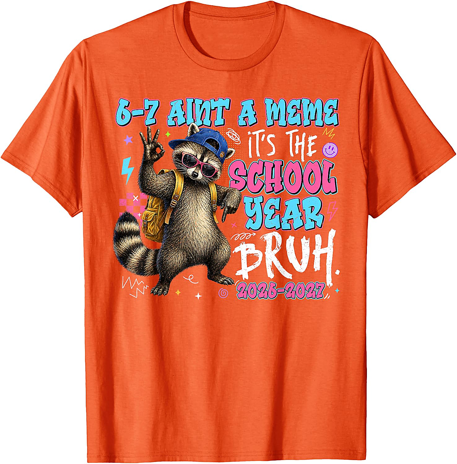 Funny Raccoon Back to School T-Shirt | School Year Bruh Tee