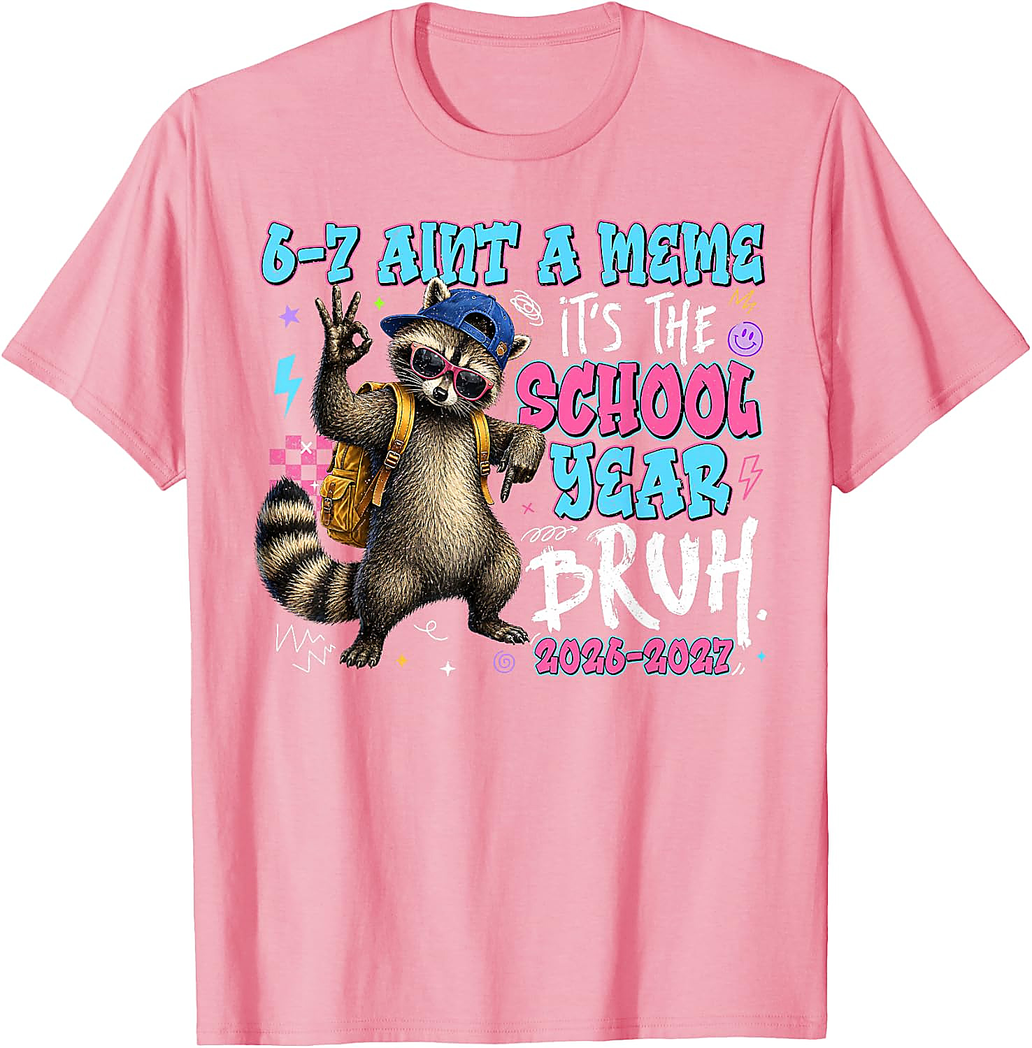 Funny Raccoon Back to School T-Shirt | School Year Bruh Tee