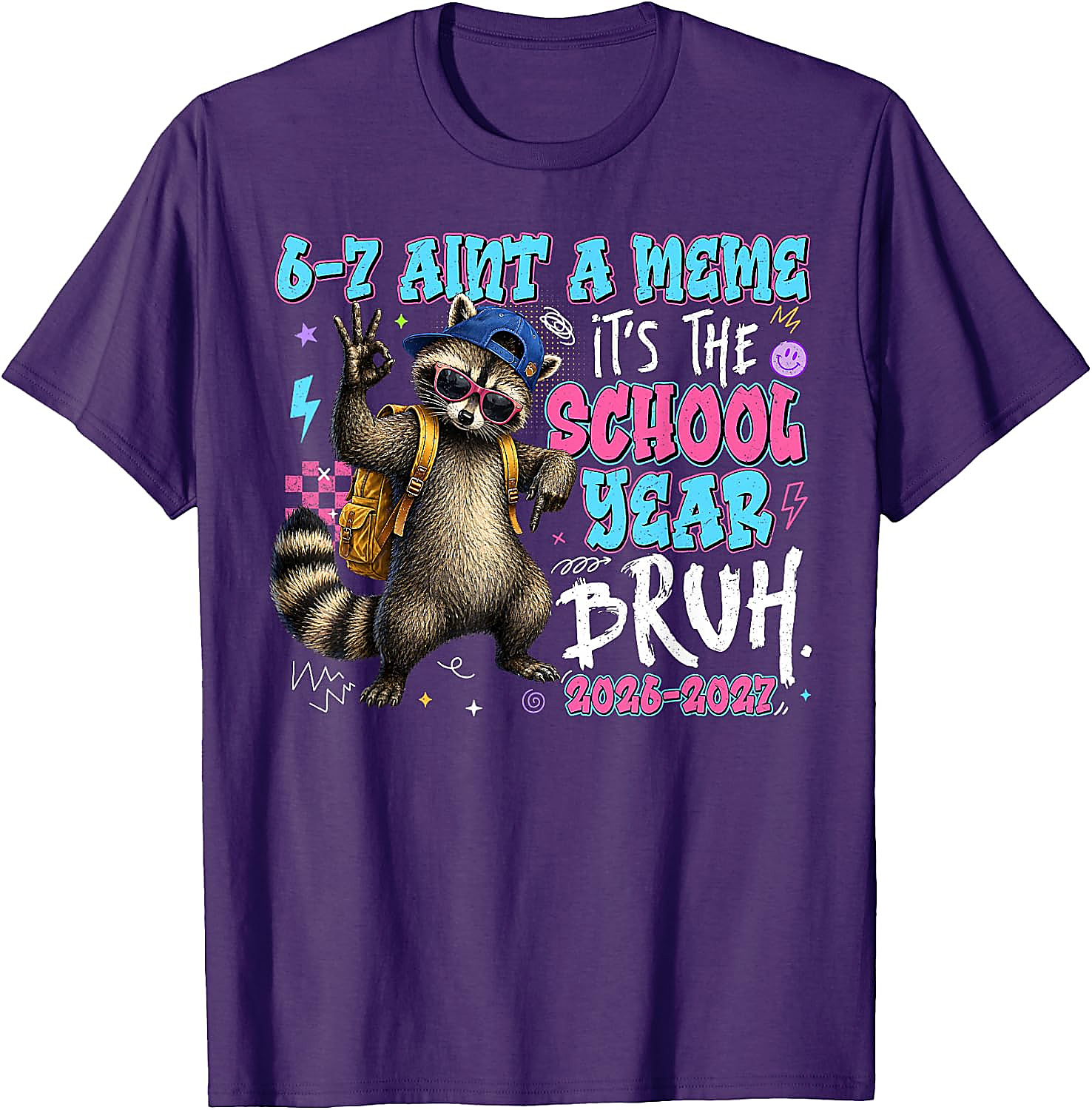 Funny Raccoon Back to School T-Shirt | School Year Bruh Tee