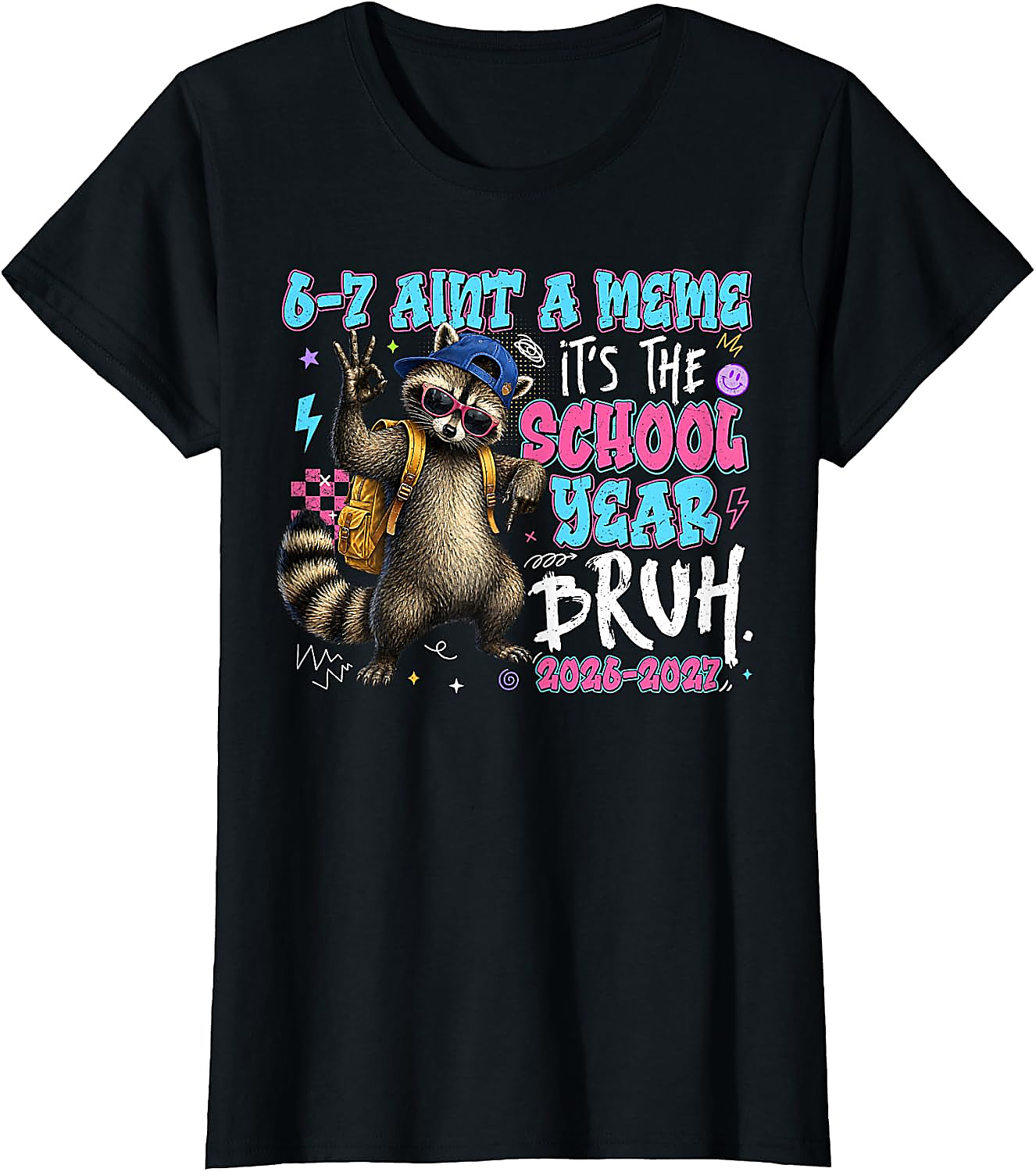 Funny Raccoon Back to School T-Shirt | School Year Bruh Tee