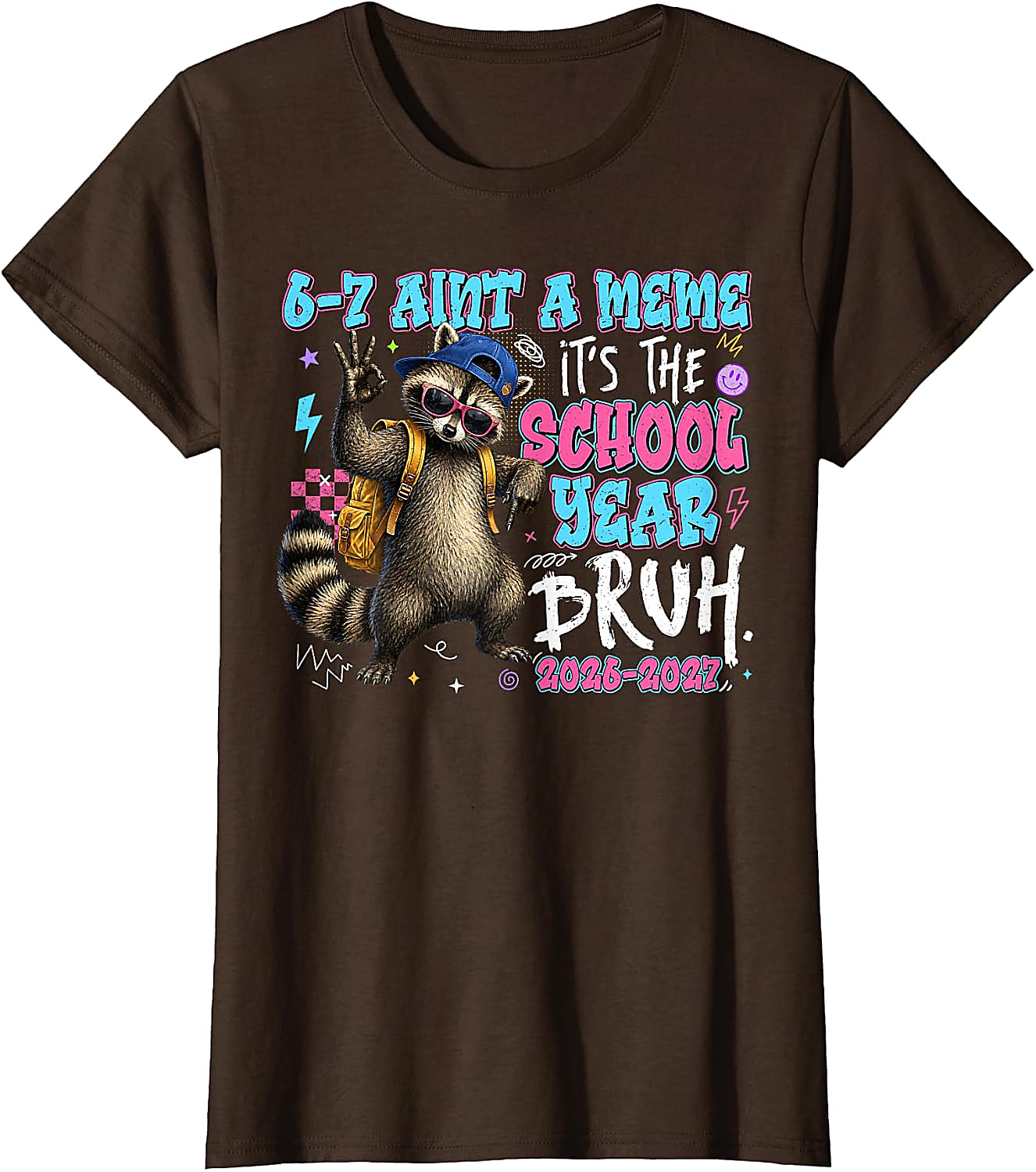 Funny Raccoon Back to School T-Shirt | School Year Bruh Tee