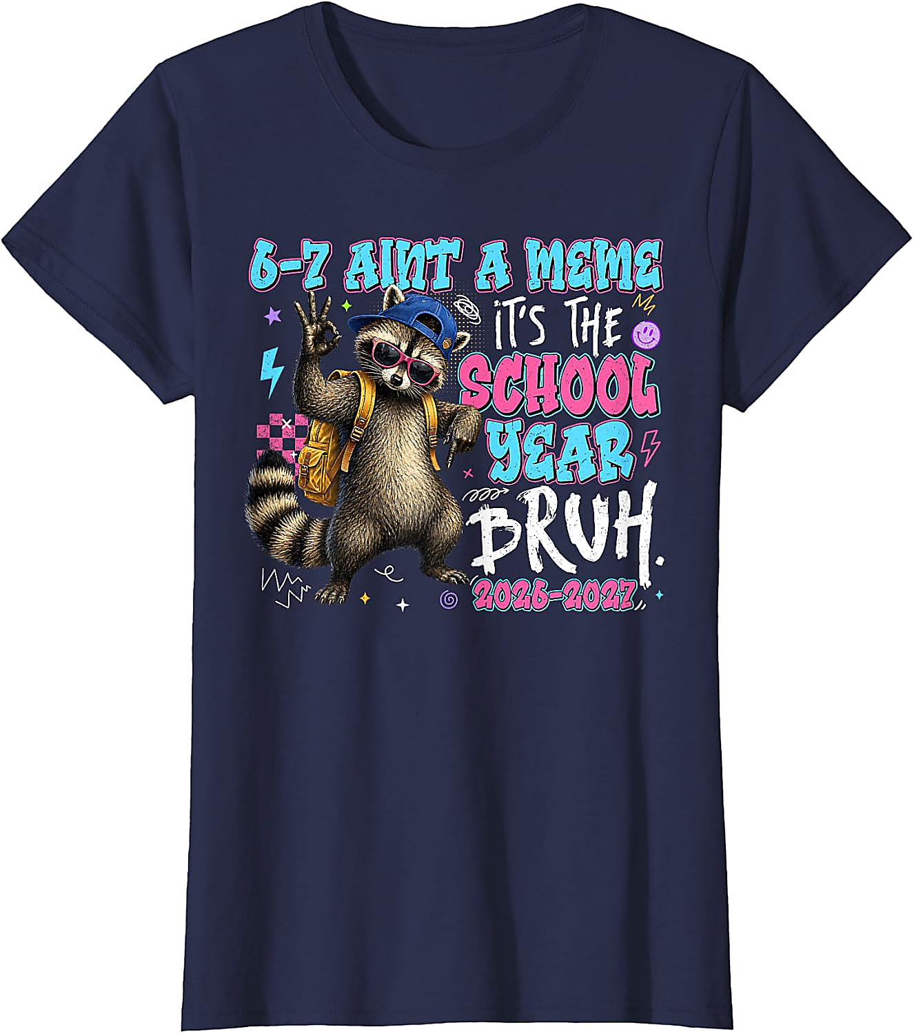 Funny Raccoon Back to School T-Shirt | School Year Bruh Tee