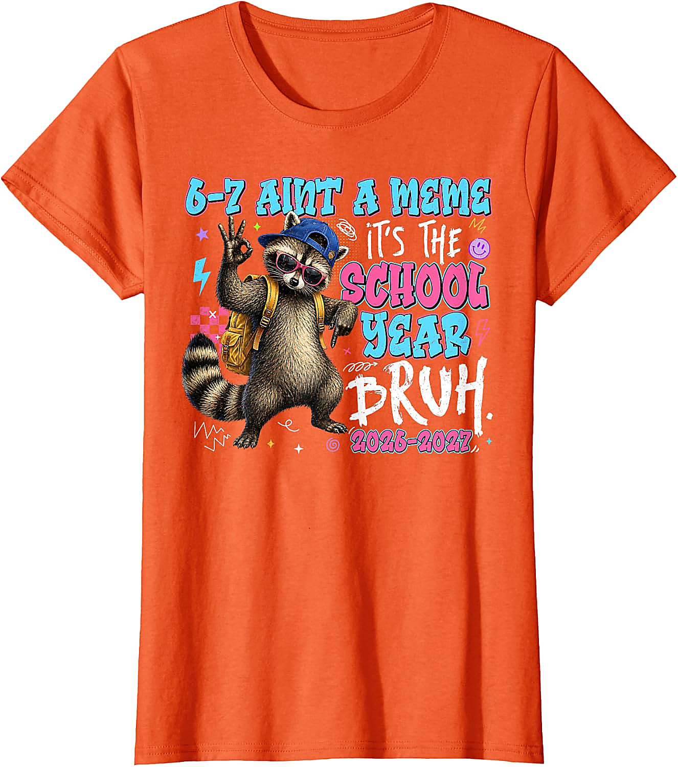 Funny Raccoon Back to School T-Shirt | School Year Bruh Tee