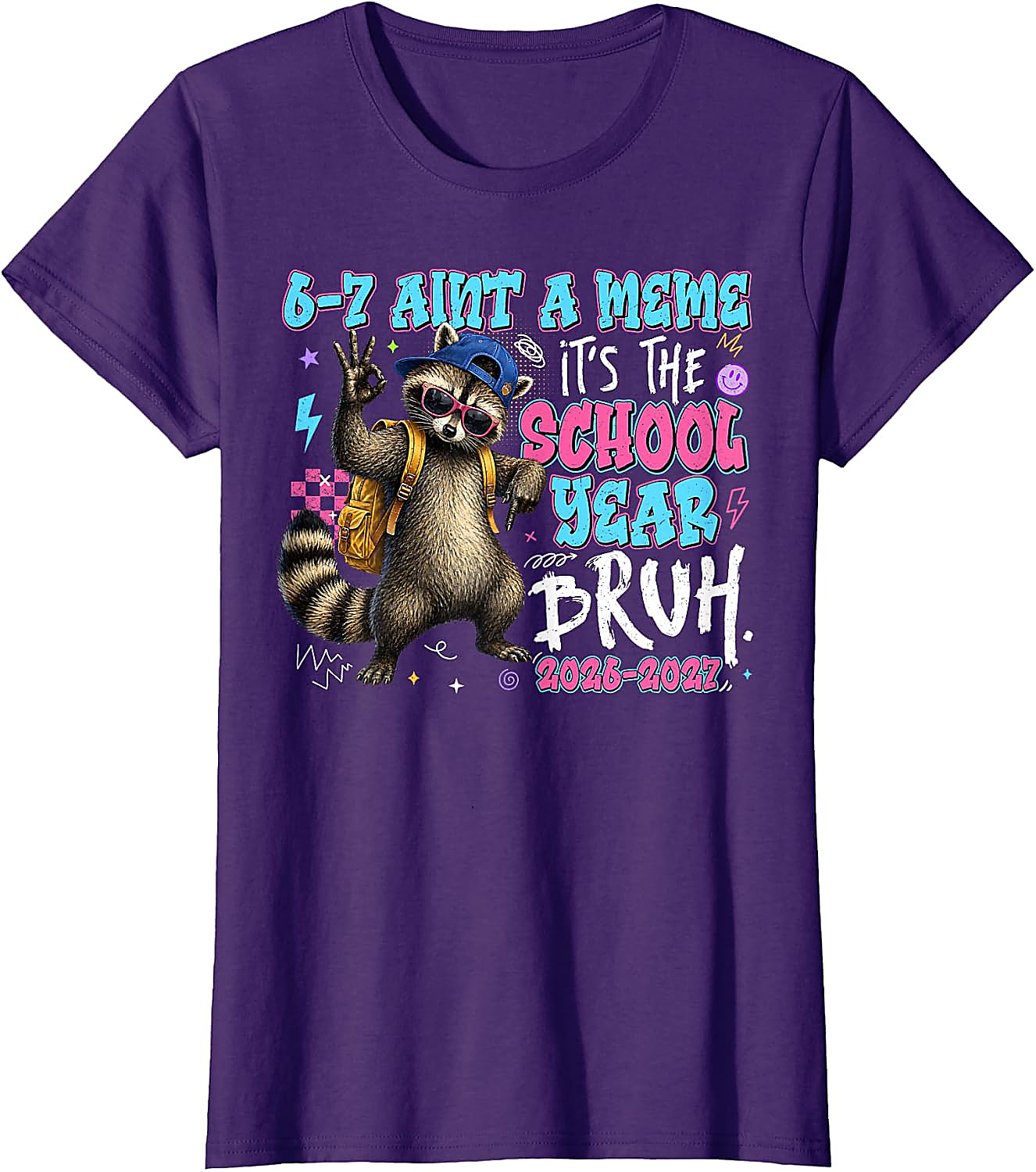 Funny Raccoon Back to School T-Shirt | School Year Bruh Tee