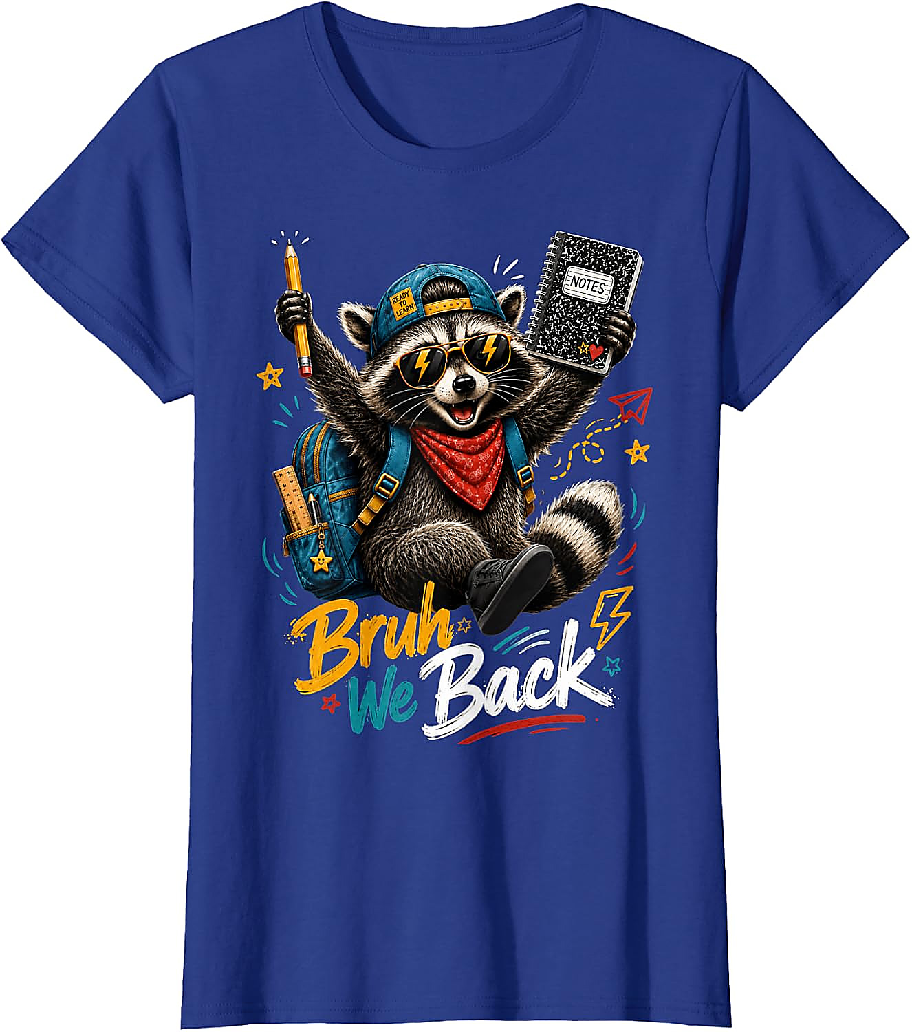 Bruh We Back Raccoon T-Shirt | Funny Back to School Tee