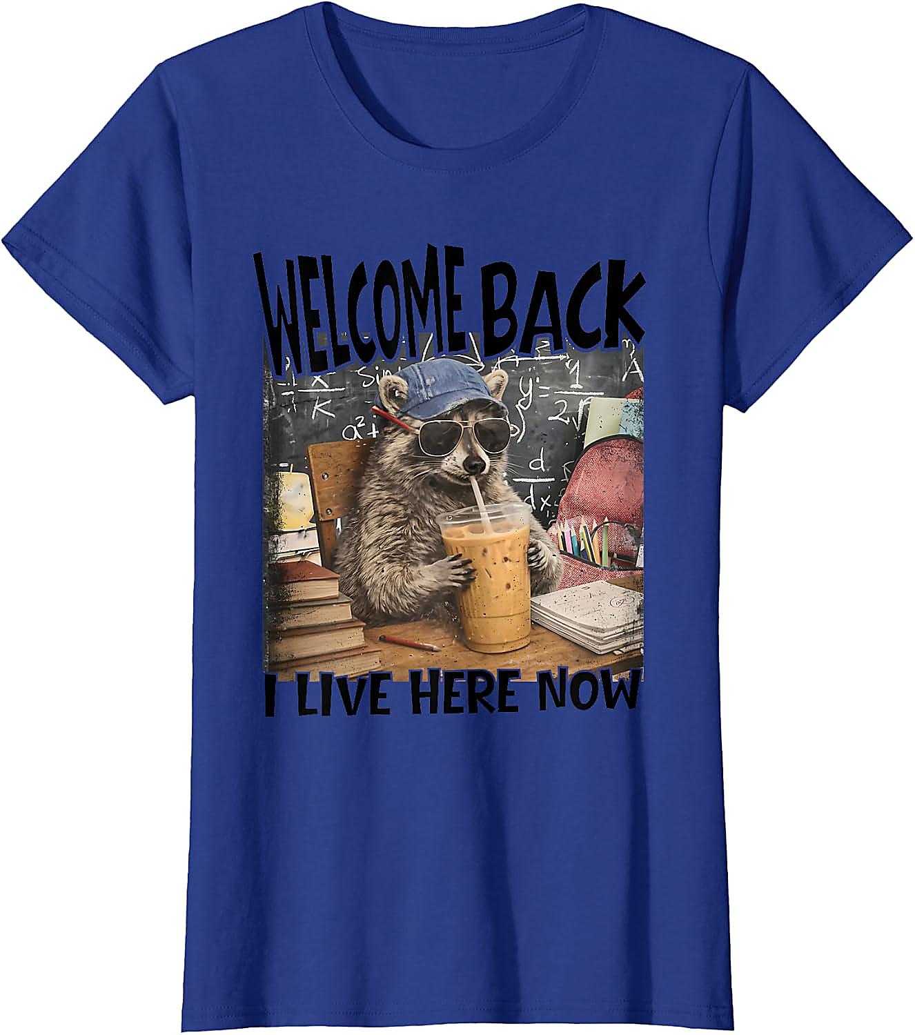 Funny Raccoon Back to School T-Shirt | I Live Here Now Tee