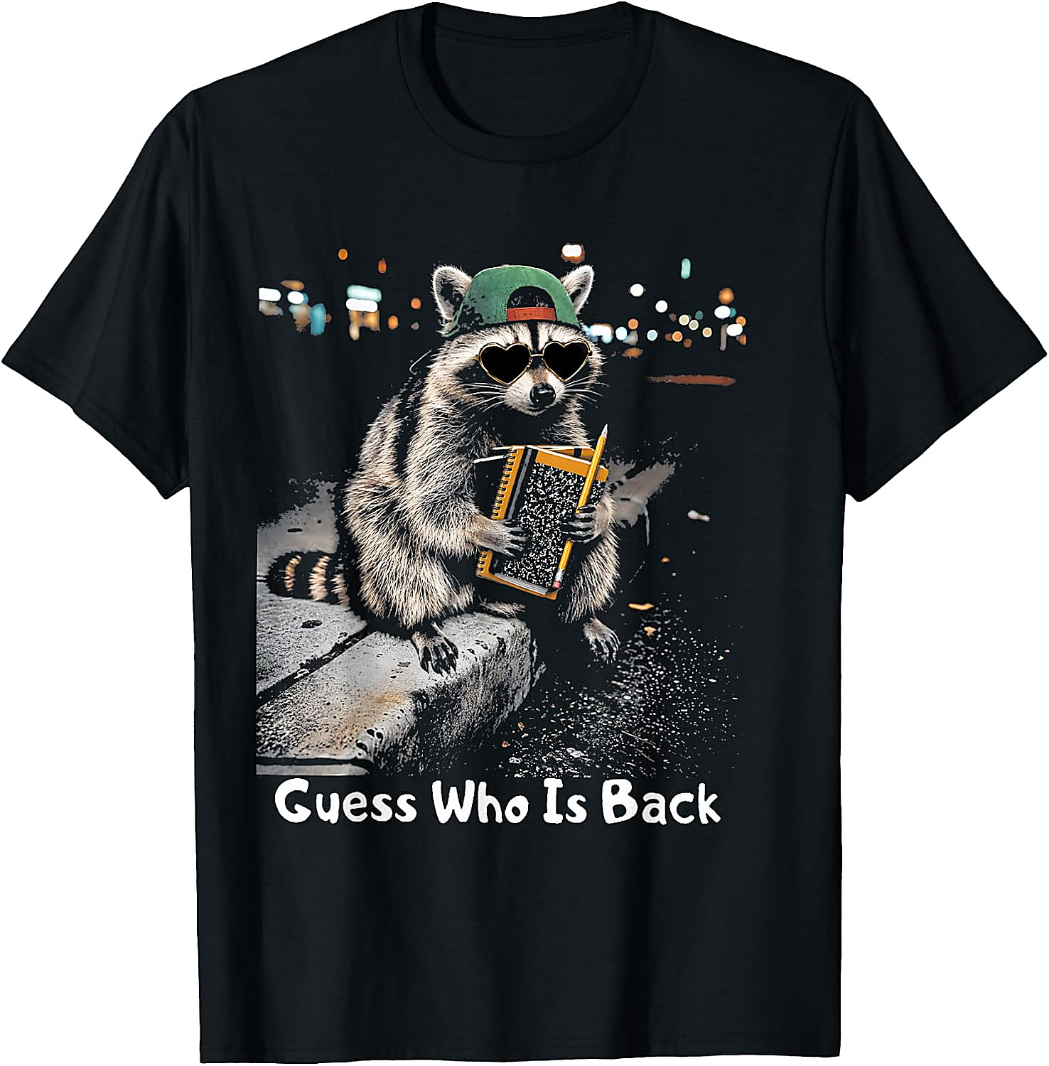 Guess Who Is Back Raccoon T-Shirt | Funny Back to School Tee