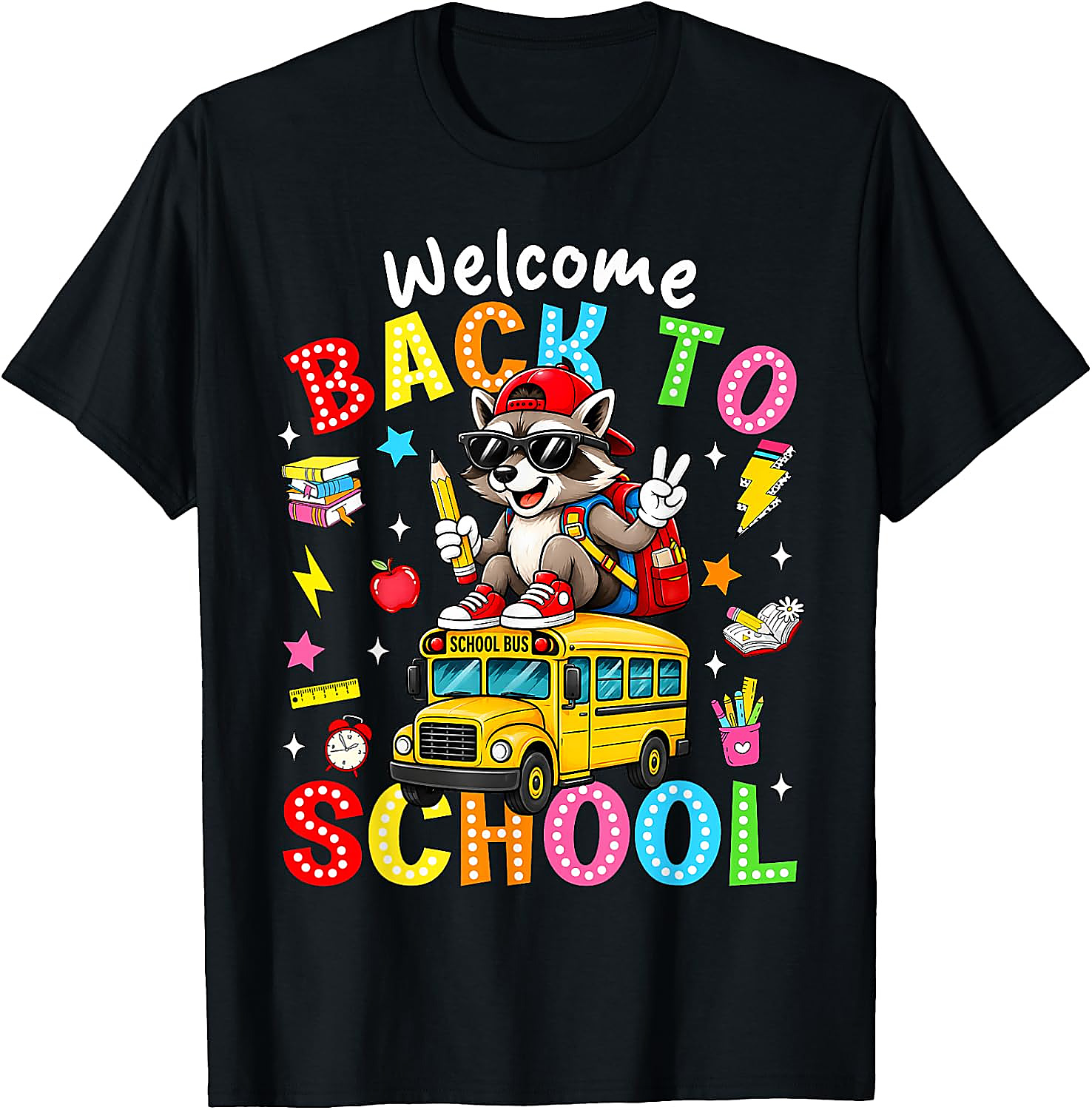 Back to School Raccoon T-Shirt | Kids First Day of School Tee