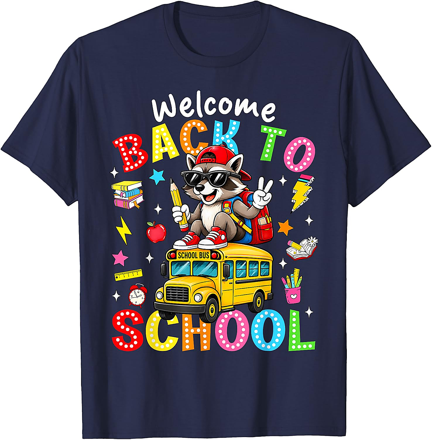 Back to School Raccoon T-Shirt | Kids First Day of School Tee