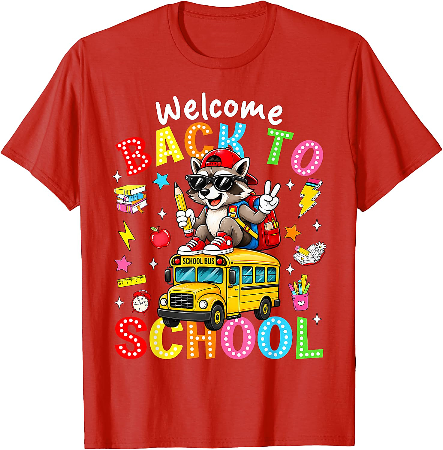 Back to School Raccoon T-Shirt | Kids First Day of School Tee