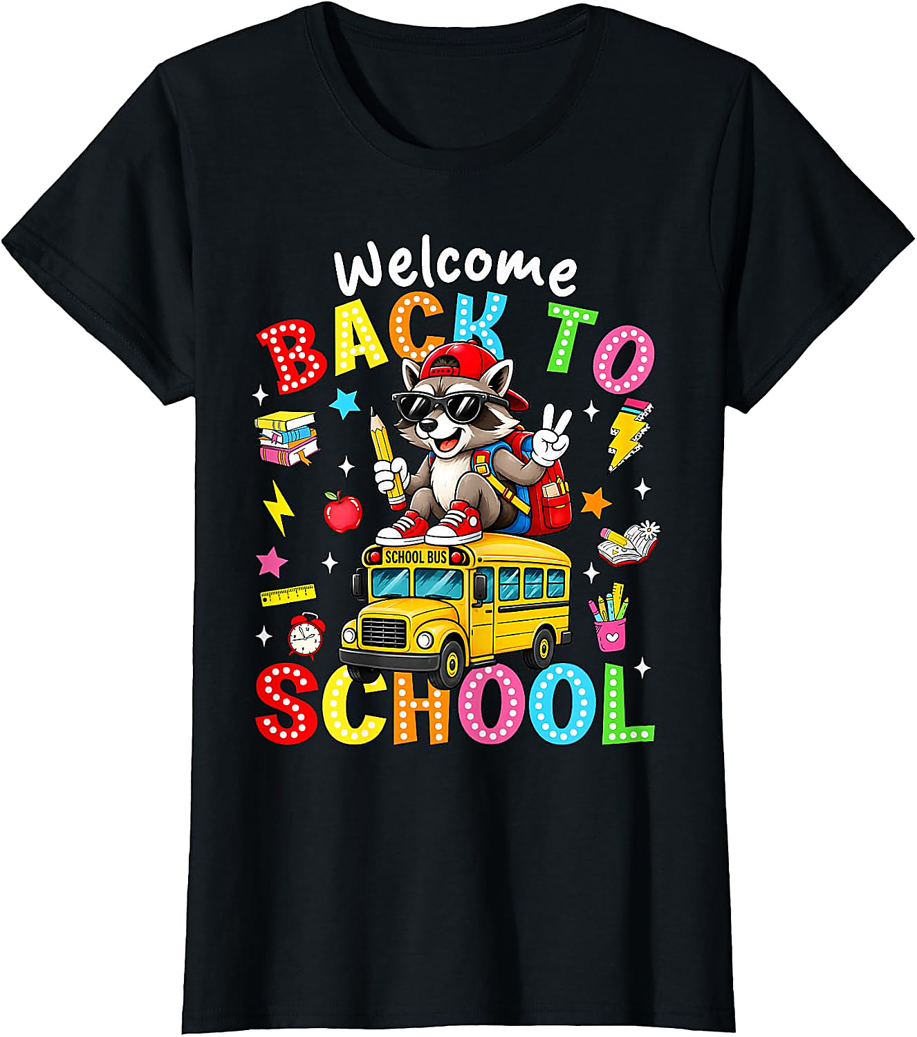 Back to School Raccoon T-Shirt | Kids First Day of School Tee