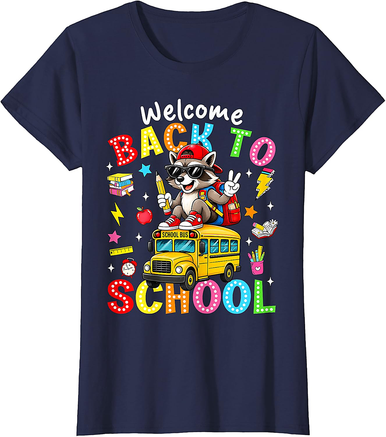 Back to School Raccoon T-Shirt | Kids First Day of School Tee
