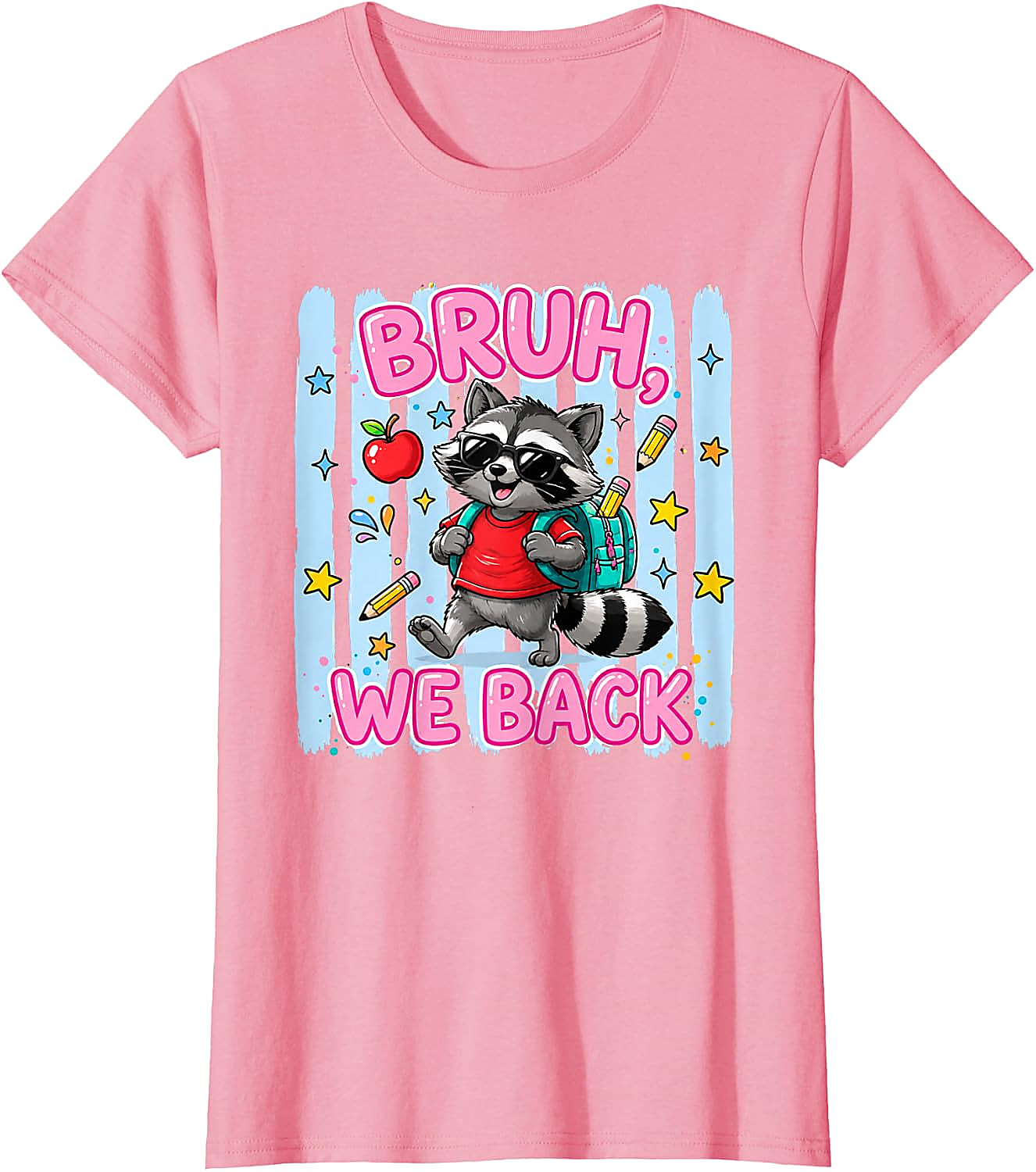 Bruh We Back Raccoon T-Shirt | Funny Back to School Tee