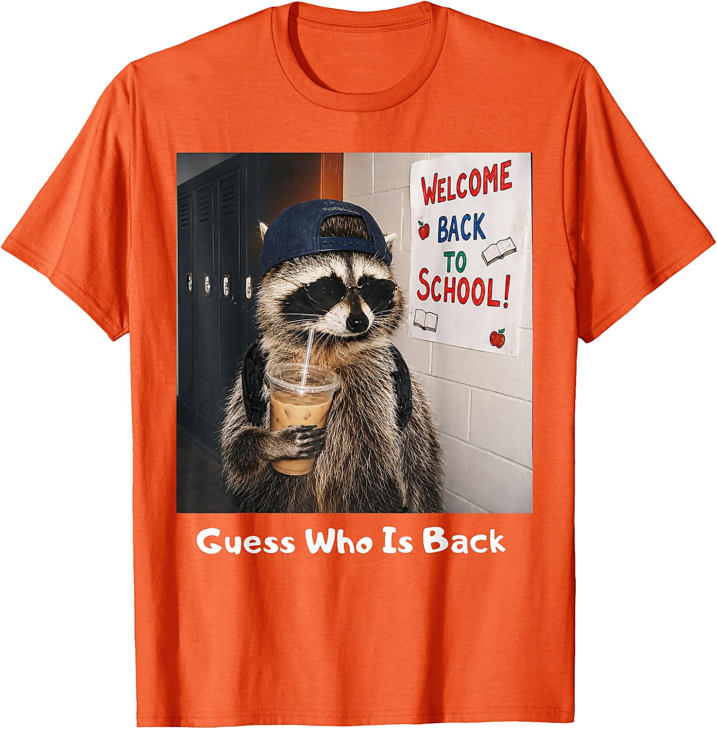 Guess Who Is Back Raccoon Meme T-Shirt | Funny School Tee