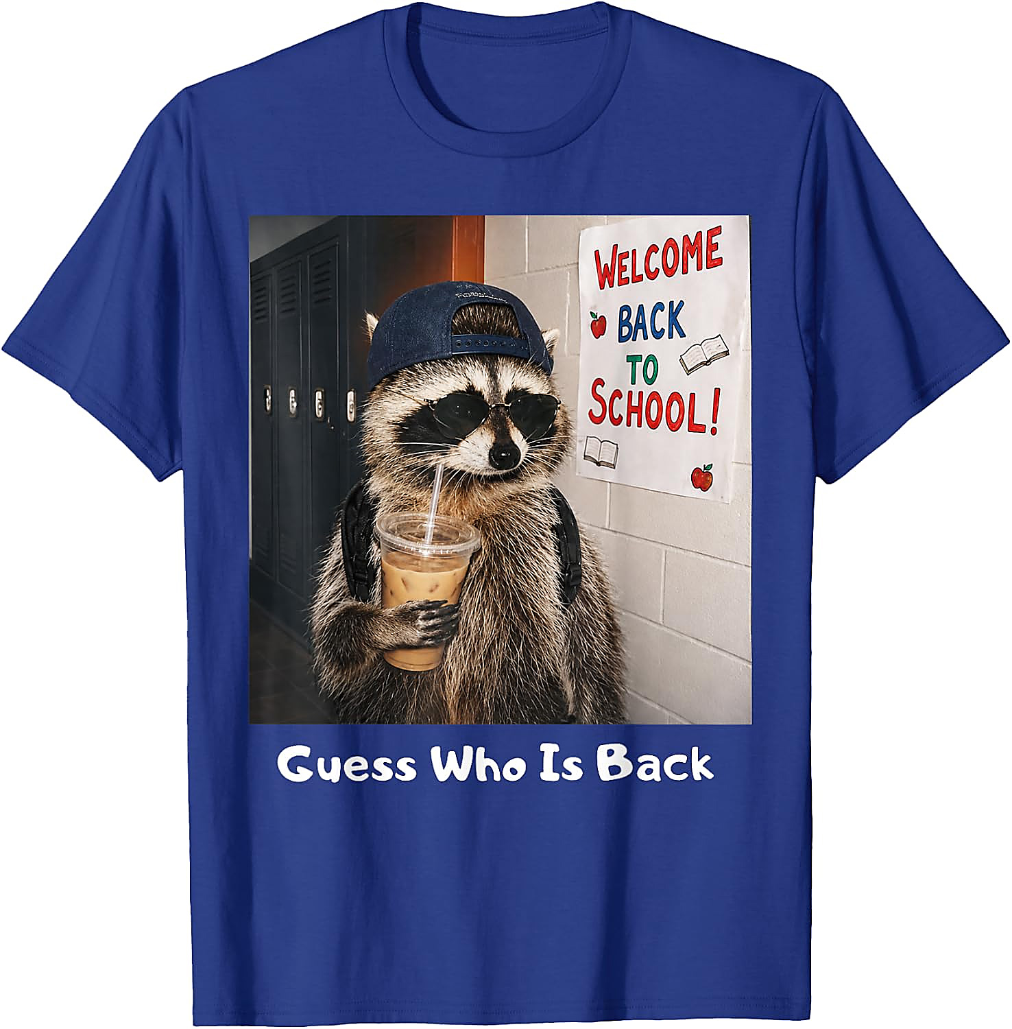 Guess Who Is Back Raccoon Meme T-Shirt | Funny School Tee