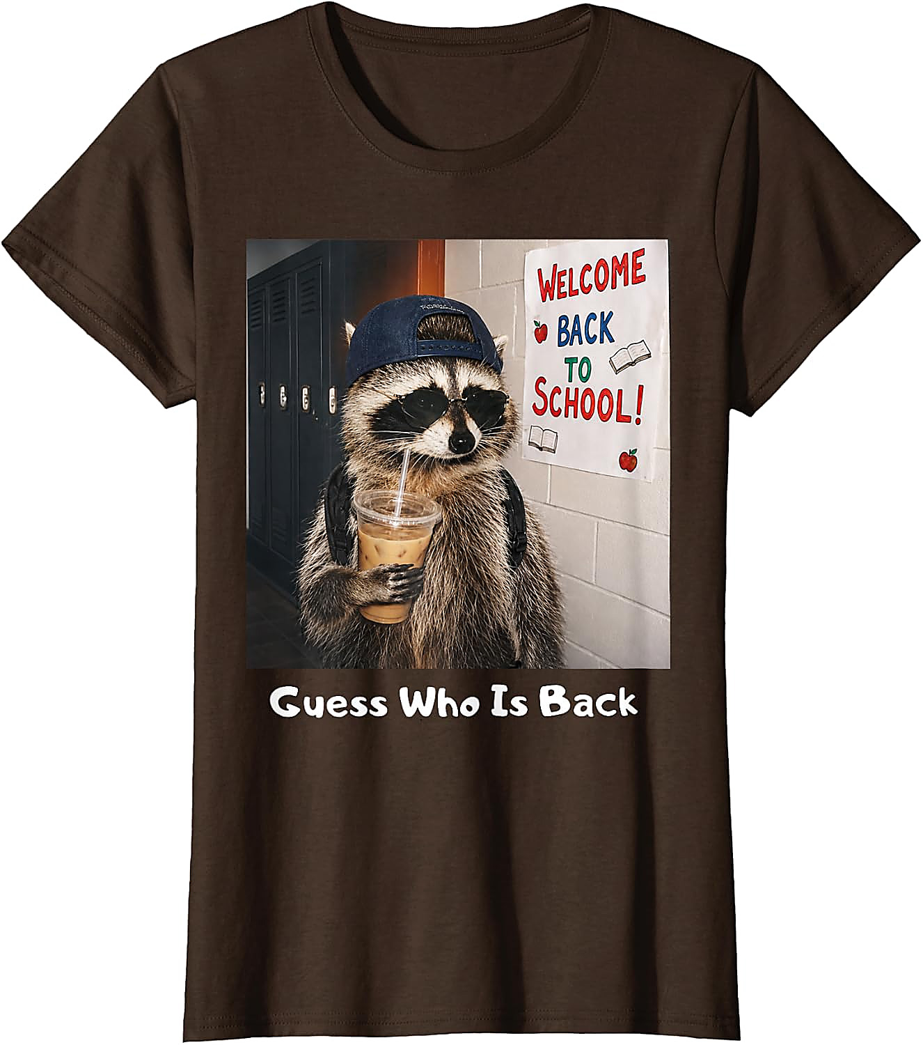 Guess Who Is Back Raccoon Meme T-Shirt | Funny School Tee