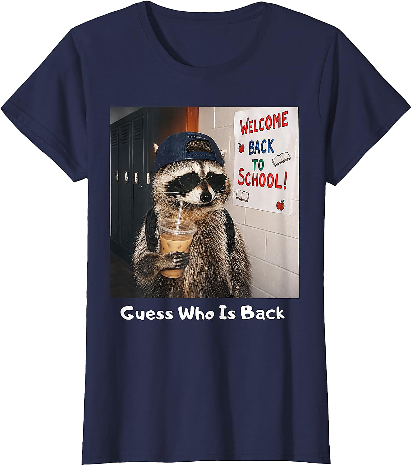 Guess Who Is Back Raccoon Meme T-Shirt | Funny School Tee