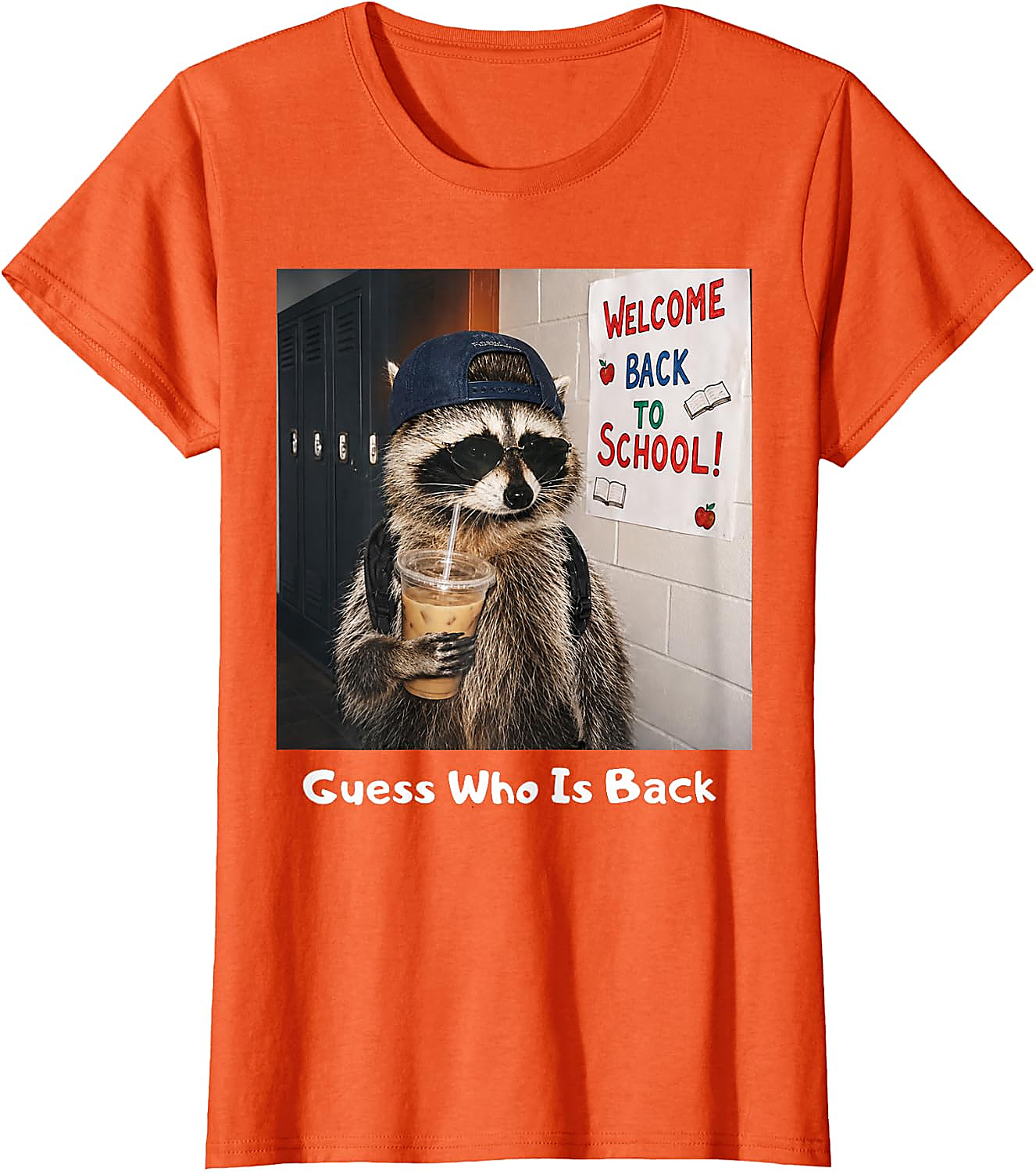 Guess Who Is Back Raccoon Meme T-Shirt | Funny School Tee